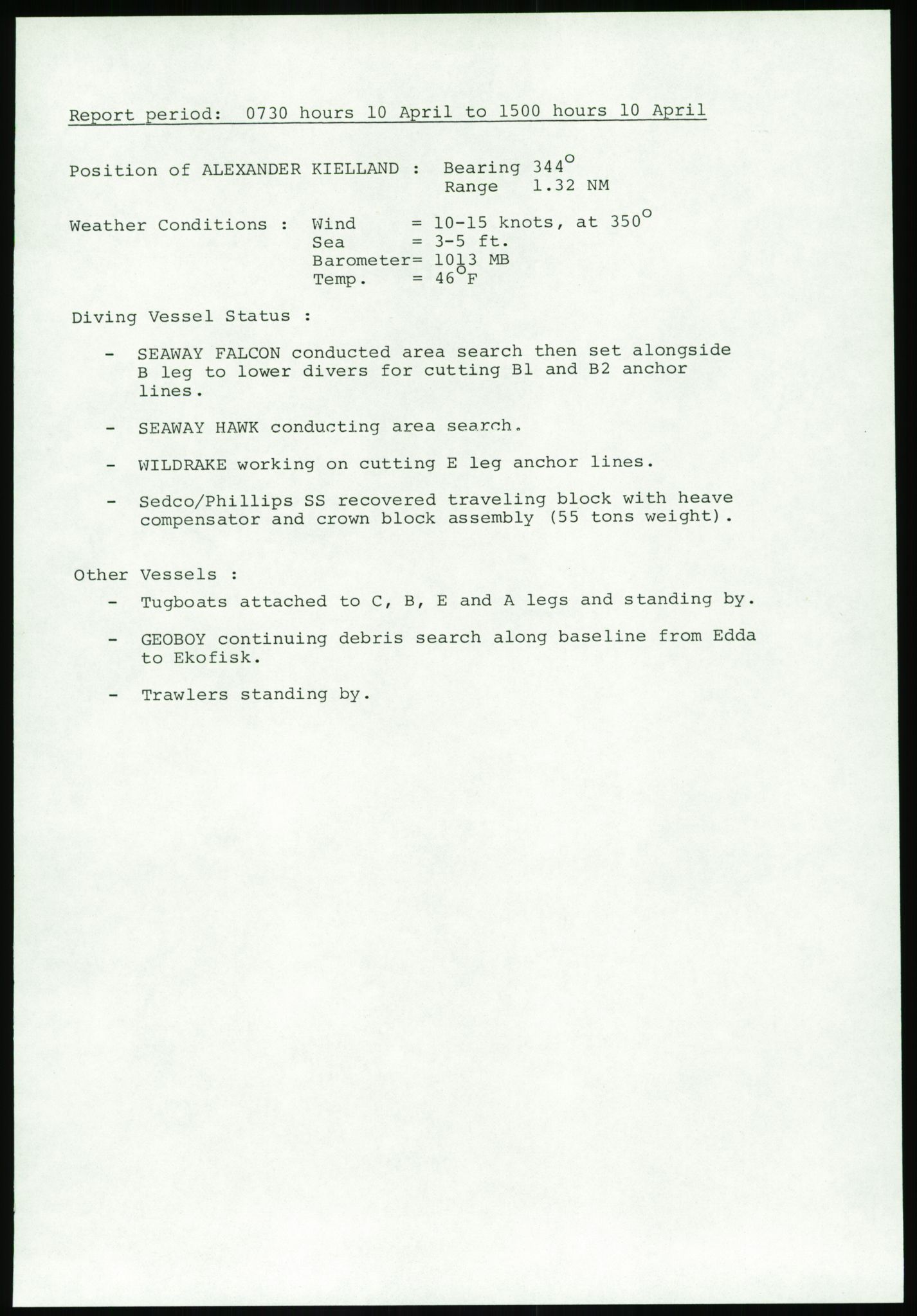 Justisdepartementet, Granskningskommisjonen ved Alexander Kielland-ulykken 27.3.1980, AV/RA-S-1165/D/L0017: P Hjelpefartøy (Doku.liste + P1-P6 av 6)/Q Hovedredningssentralen (Q0-Q27 av 27), 1980-1981, p. 118