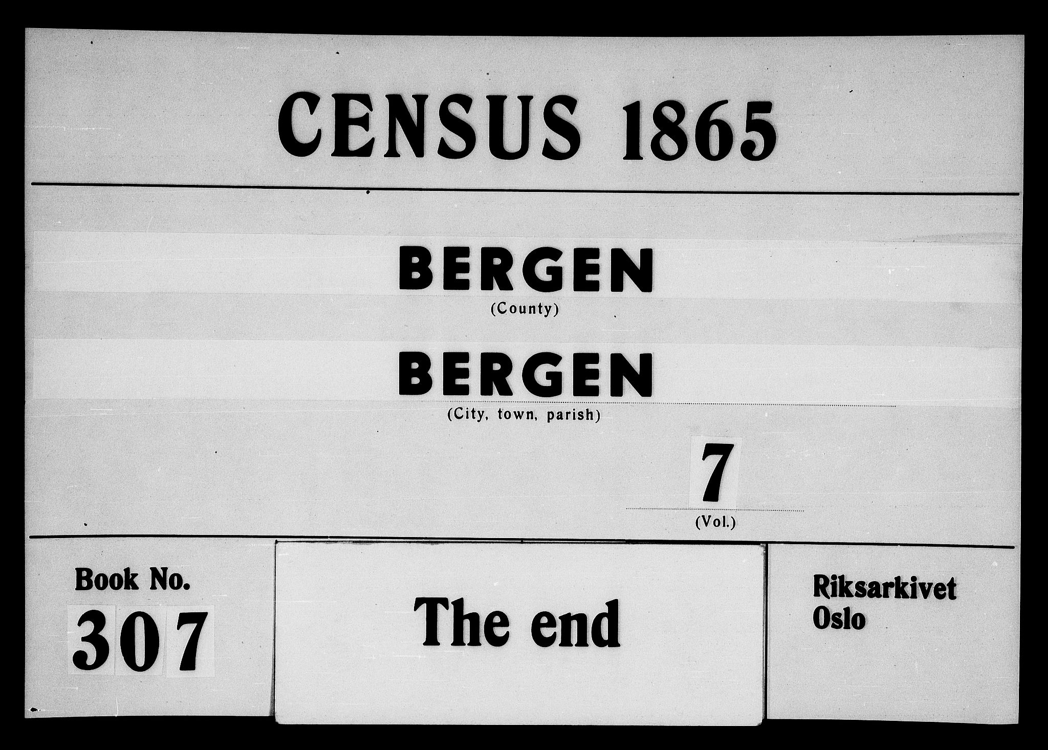 RA, 1865 census for Bergen, 1865, p. 3581