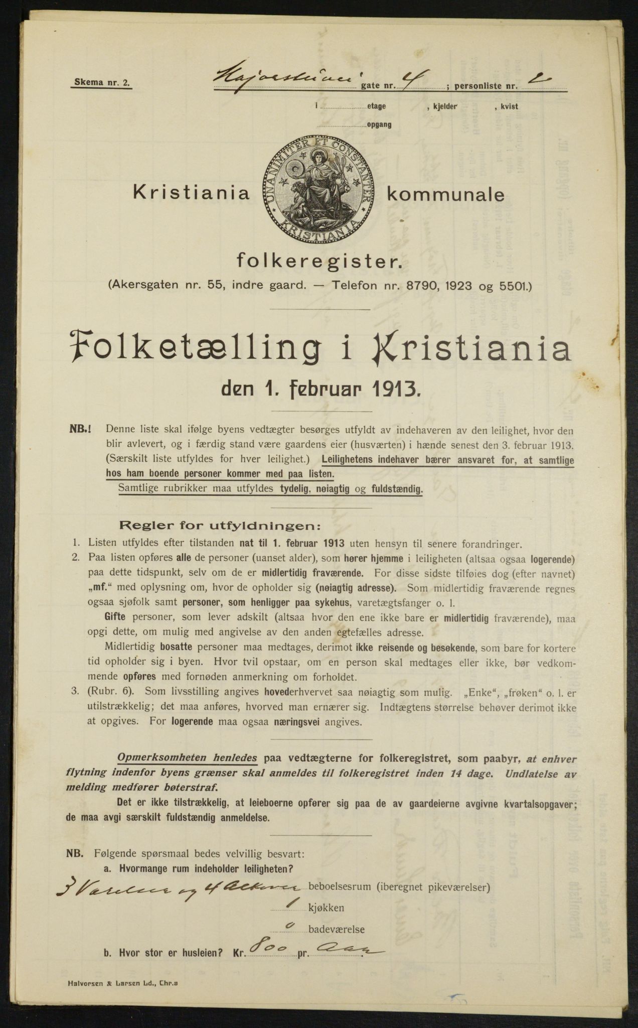 OBA, Municipal Census 1913 for Kristiania, 1913, p. 59403