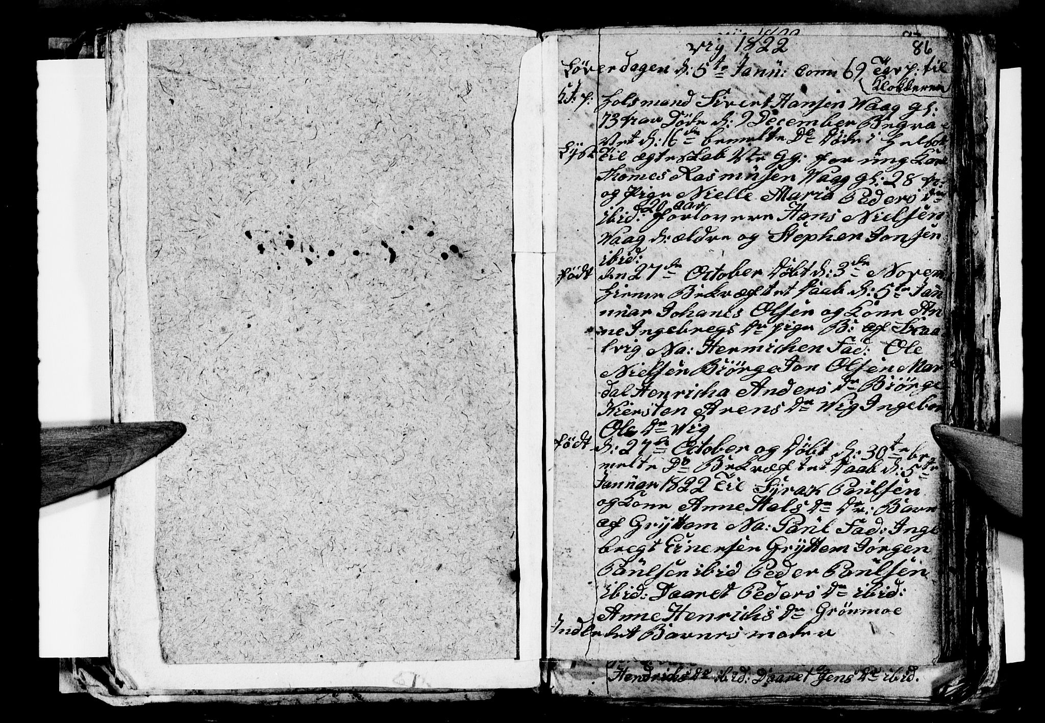 Ministerialprotokoller, klokkerbøker og fødselsregistre - Nordland, SAT/A-1459/812/L0185: Parish register (copy) no. 812C03, 1815-1837, p. 86