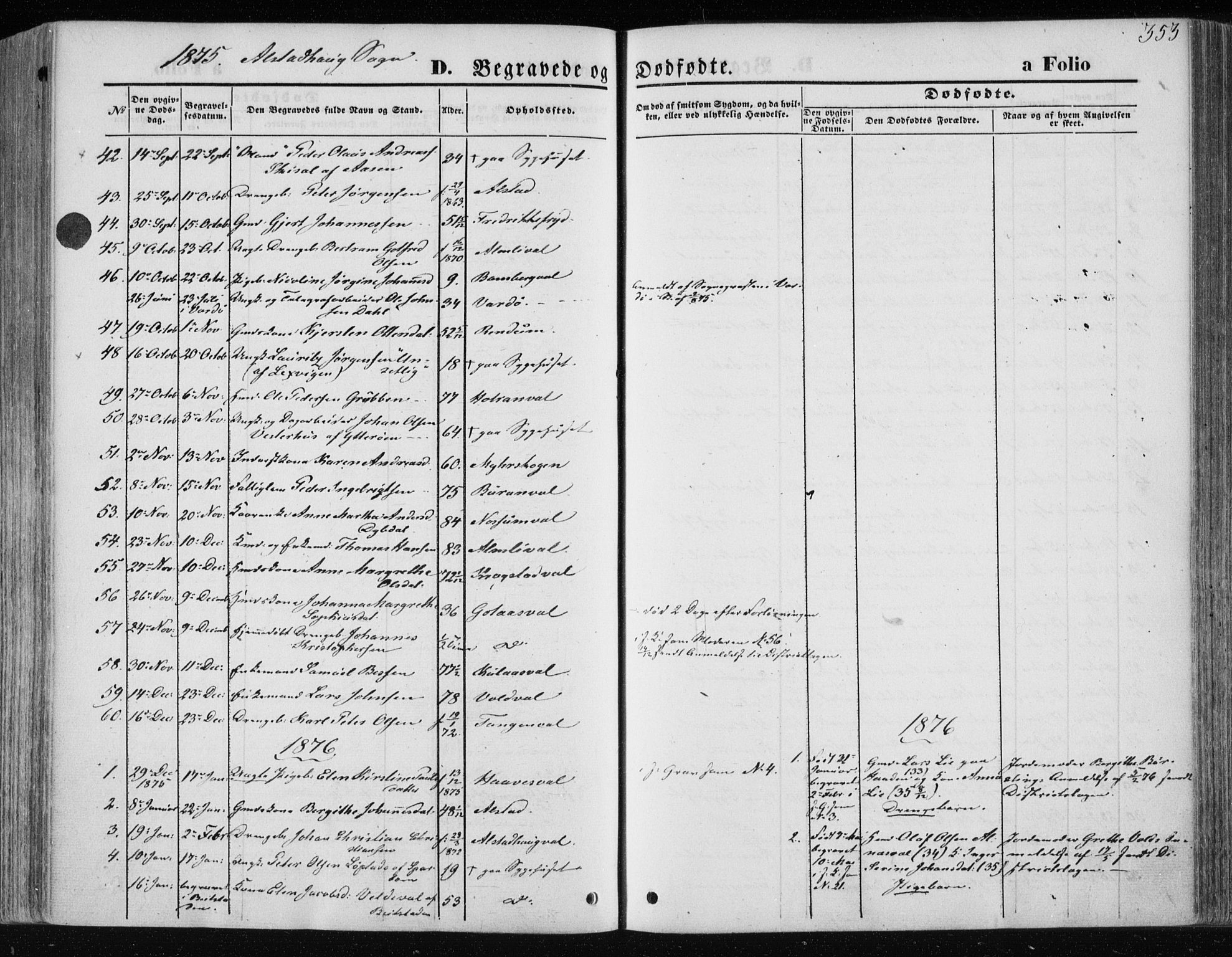 Ministerialprotokoller, klokkerbøker og fødselsregistre - Nord-Trøndelag, SAT/A-1458/717/L0157: Parish register (official) no. 717A08 /1, 1863-1877, p. 353