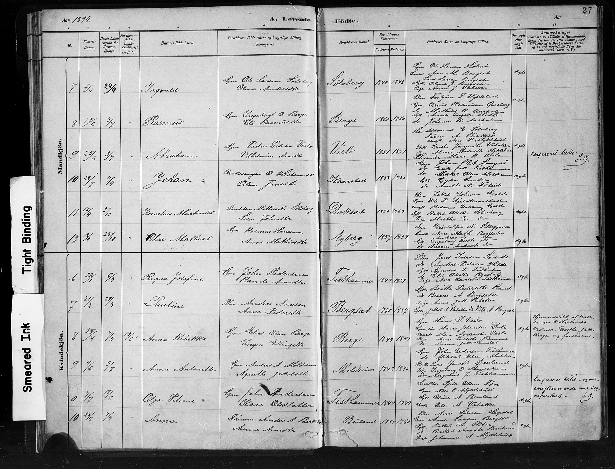 Innvik sokneprestembete, SAB/A-80501: Parish register (copy) no. C 3, 1883-1911, p. 27