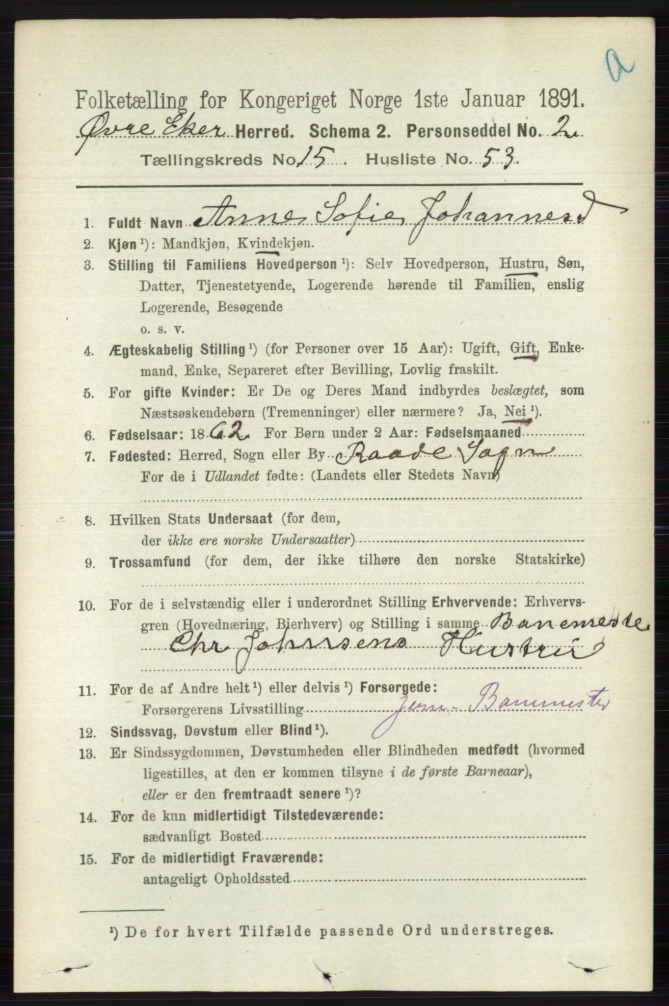 RA, 1891 census for 0624 Øvre Eiker, 1891, p. 7337
