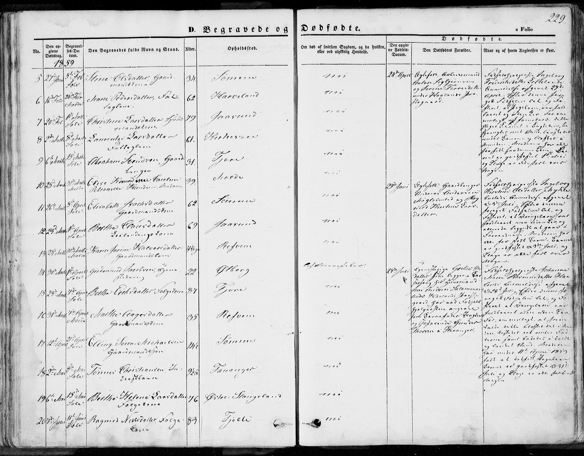 Håland sokneprestkontor, AV/SAST-A-101802/001/30BA/L0008: Parish register (official) no. A 7.2, 1854-1870, p. 229