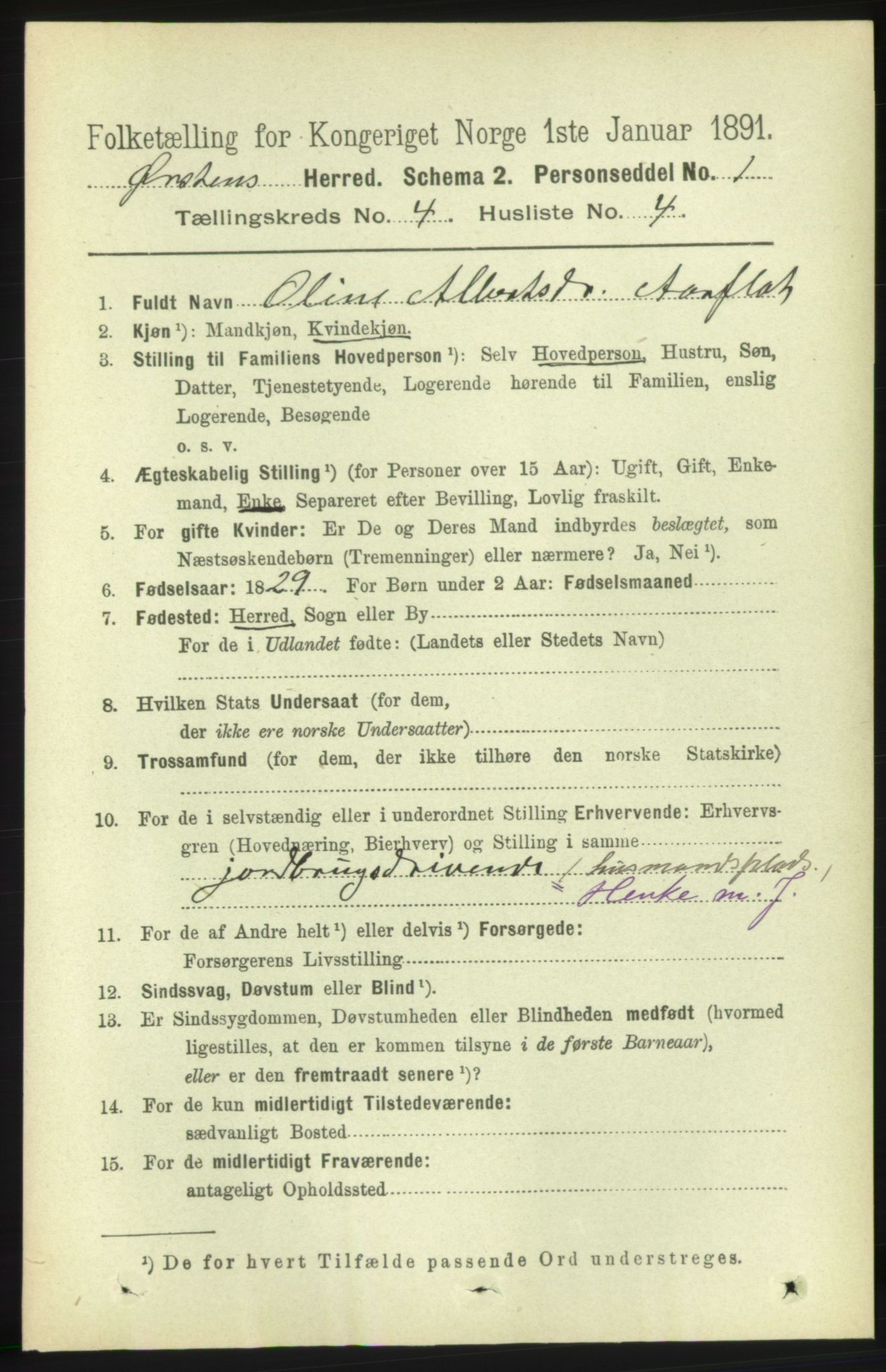 RA, 1891 census for 1520 Ørsta, 1891, p. 1700