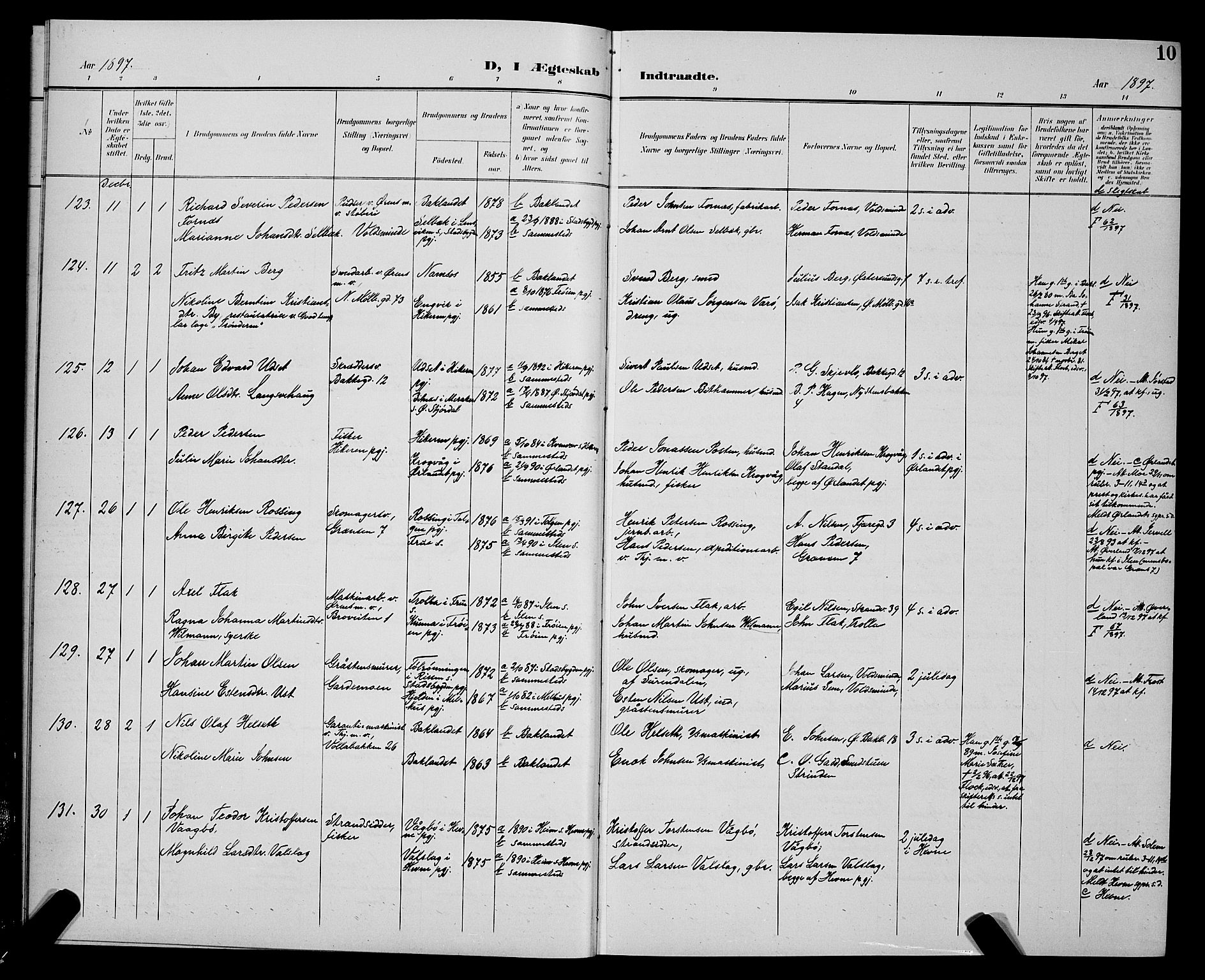 Ministerialprotokoller, klokkerbøker og fødselsregistre - Sør-Trøndelag, SAT/A-1456/604/L0226: Parish register (copy) no. 604C09, 1897-1900, p. 10