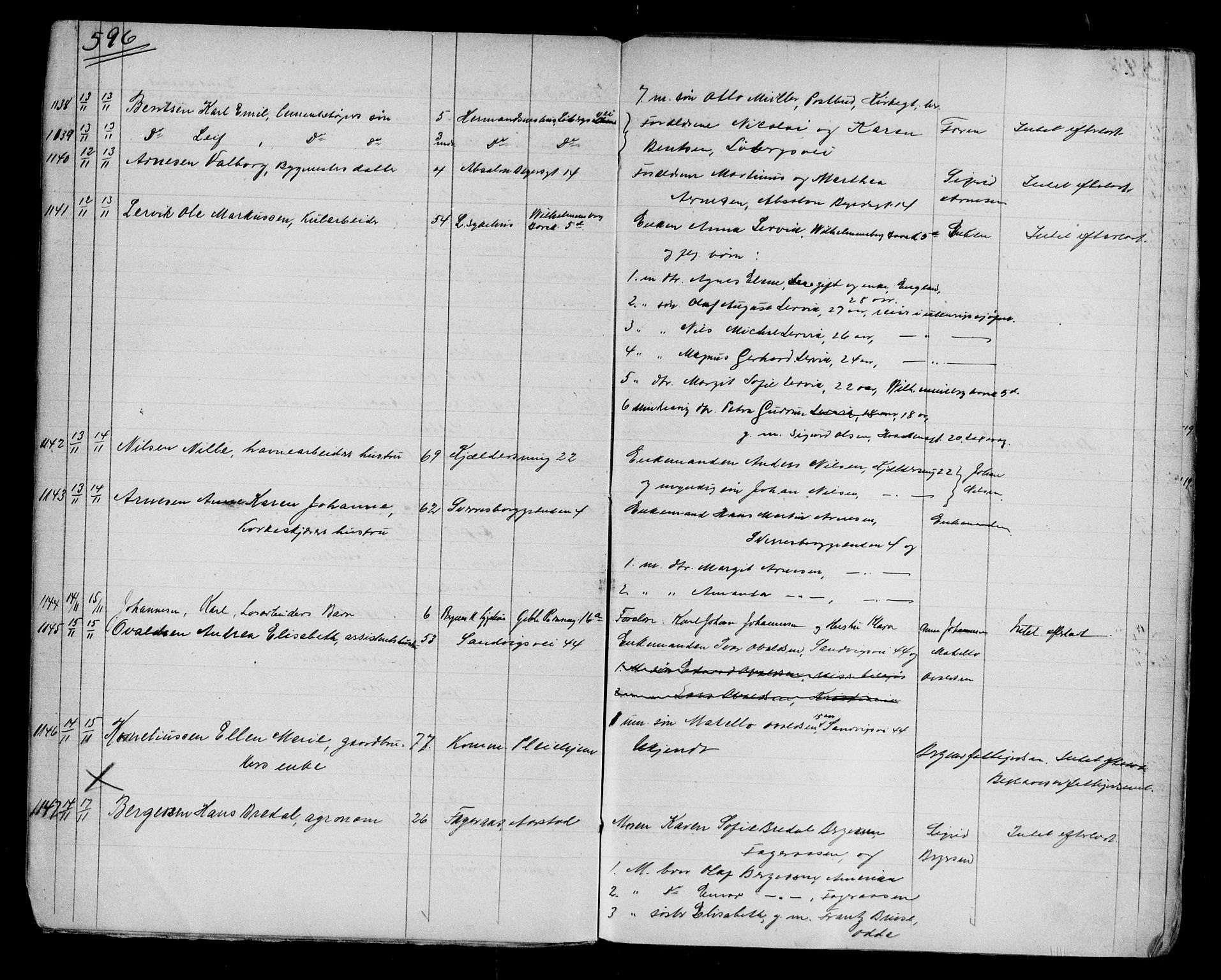 Byfogd og Byskriver i Bergen, AV/SAB-A-3401/06/06Na/L0012: Dødsfallsjournaler, 1918-1919, p. 596-597