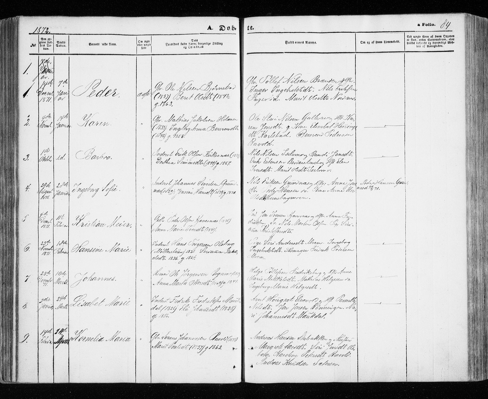 Målselv sokneprestembete, SATØ/S-1311/G/Ga/Gaa/L0004kirke: Parish register (official) no. 4, 1863-1872, p. 84