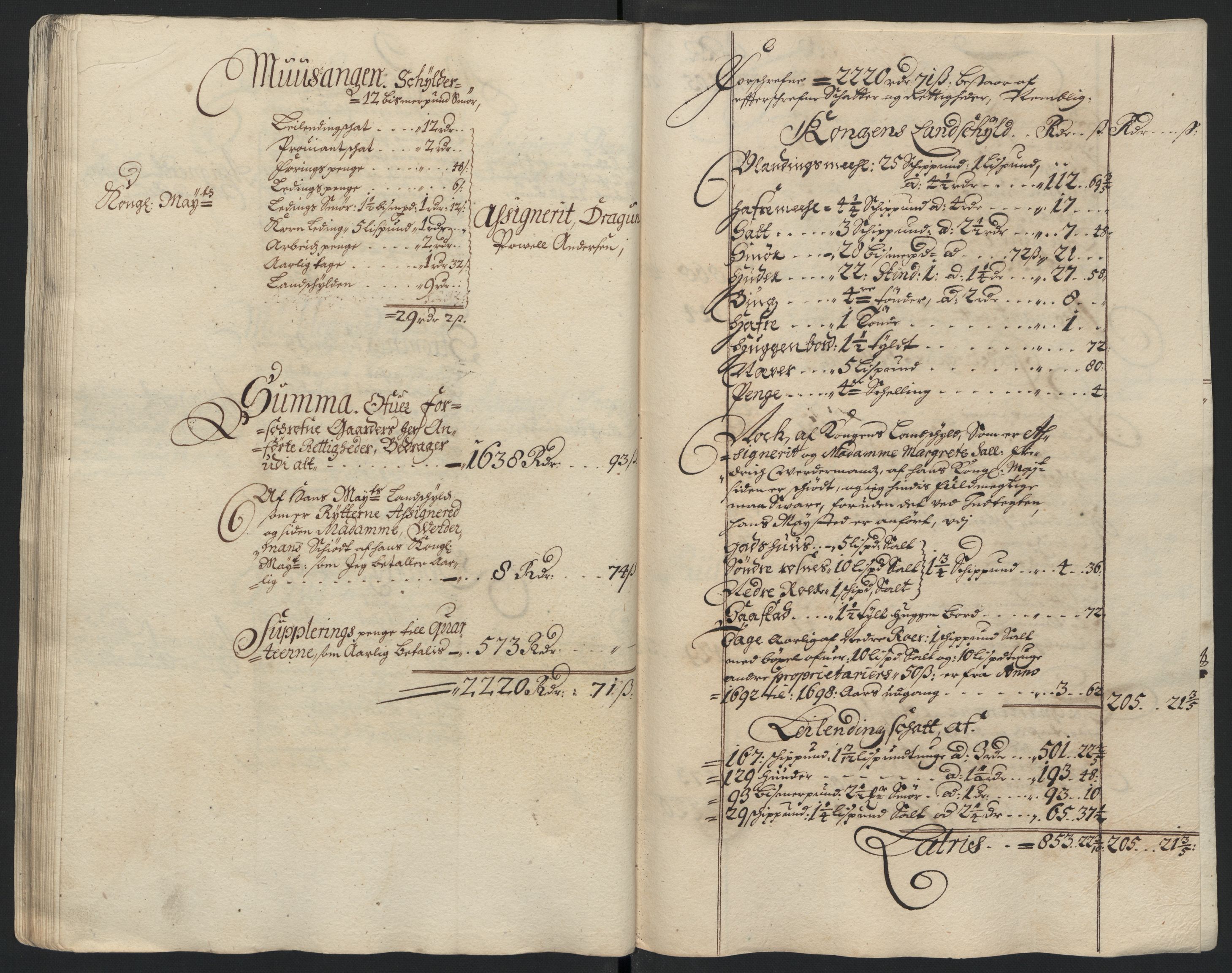 Rentekammeret inntil 1814, Reviderte regnskaper, Fogderegnskap, RA/EA-4092/R04/L0127: Fogderegnskap Moss, Onsøy, Tune, Veme og Åbygge, 1698, p. 112