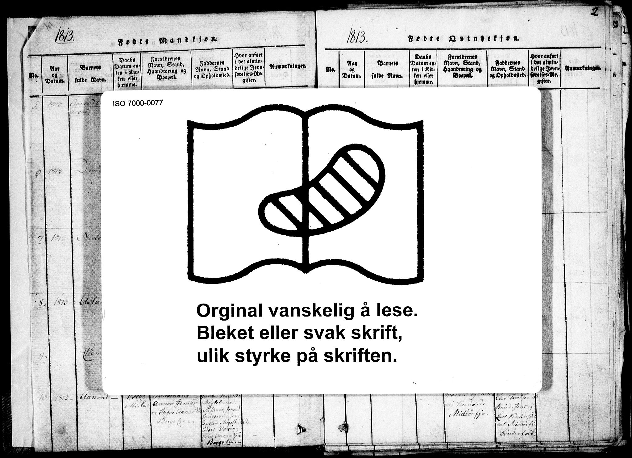 Holt sokneprestkontor, AV/SAK-1111-0021/F/Fa/L0005: Parish register (official) no. A 5, 1813-1821, p. 2