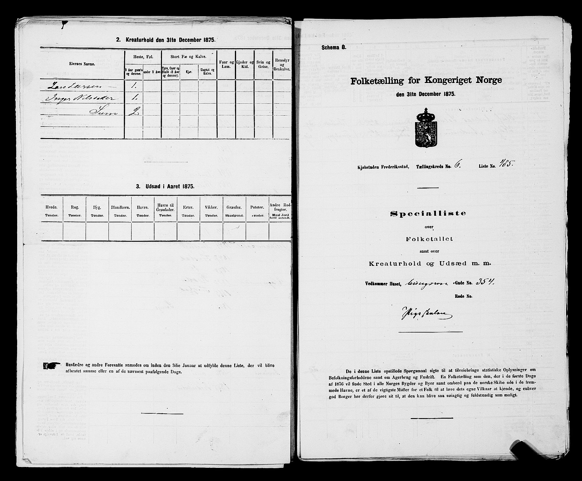 RA, 1875 census for 0103B Fredrikstad/Fredrikstad, 1875, p. 1126