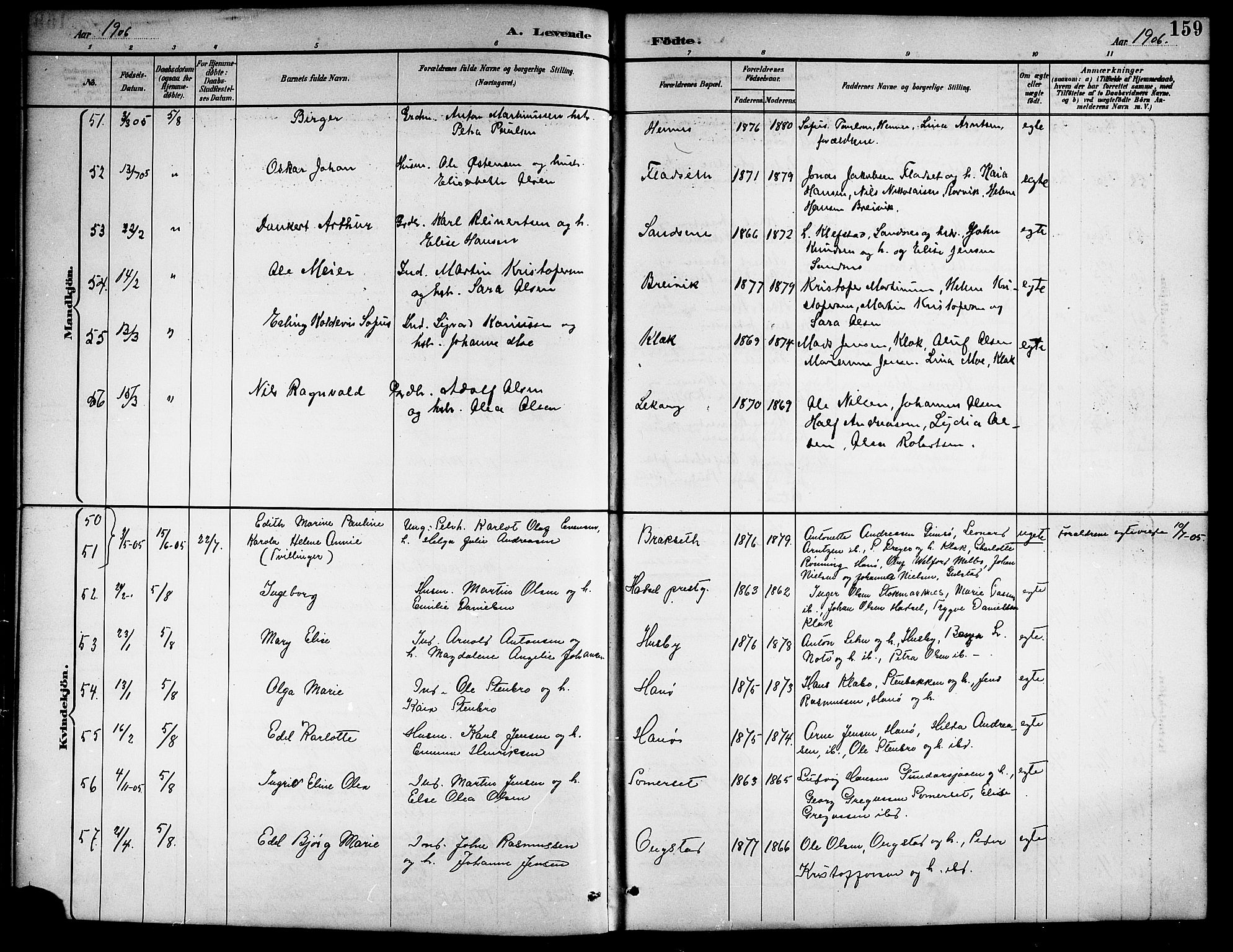 Ministerialprotokoller, klokkerbøker og fødselsregistre - Nordland, AV/SAT-A-1459/888/L1268: Parish register (copy) no. 888C06, 1891-1908, p. 159