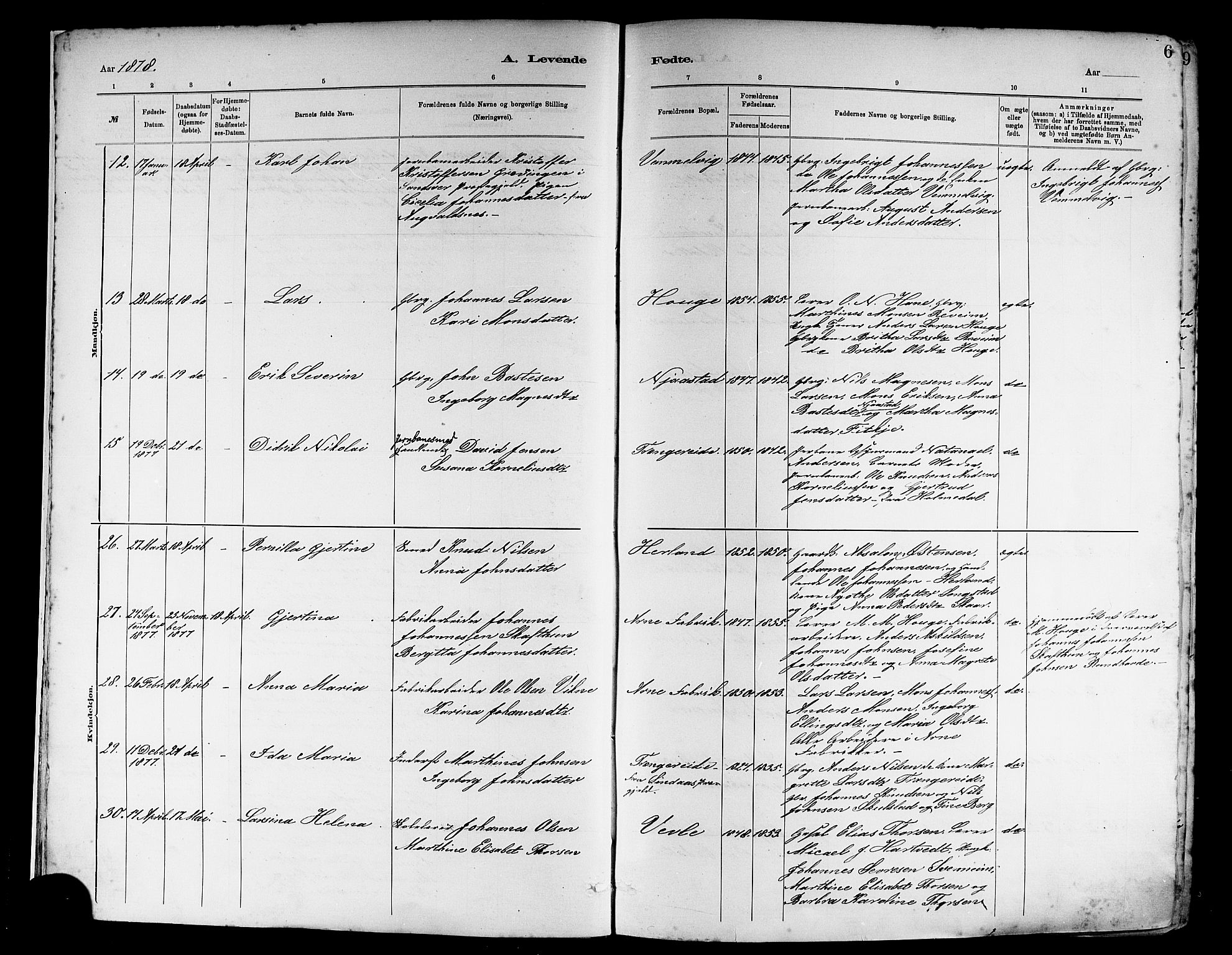 Haus sokneprestembete, SAB/A-75601/H/Haa: Parish register (official) no. A 19I, 1878-1886, p. 6