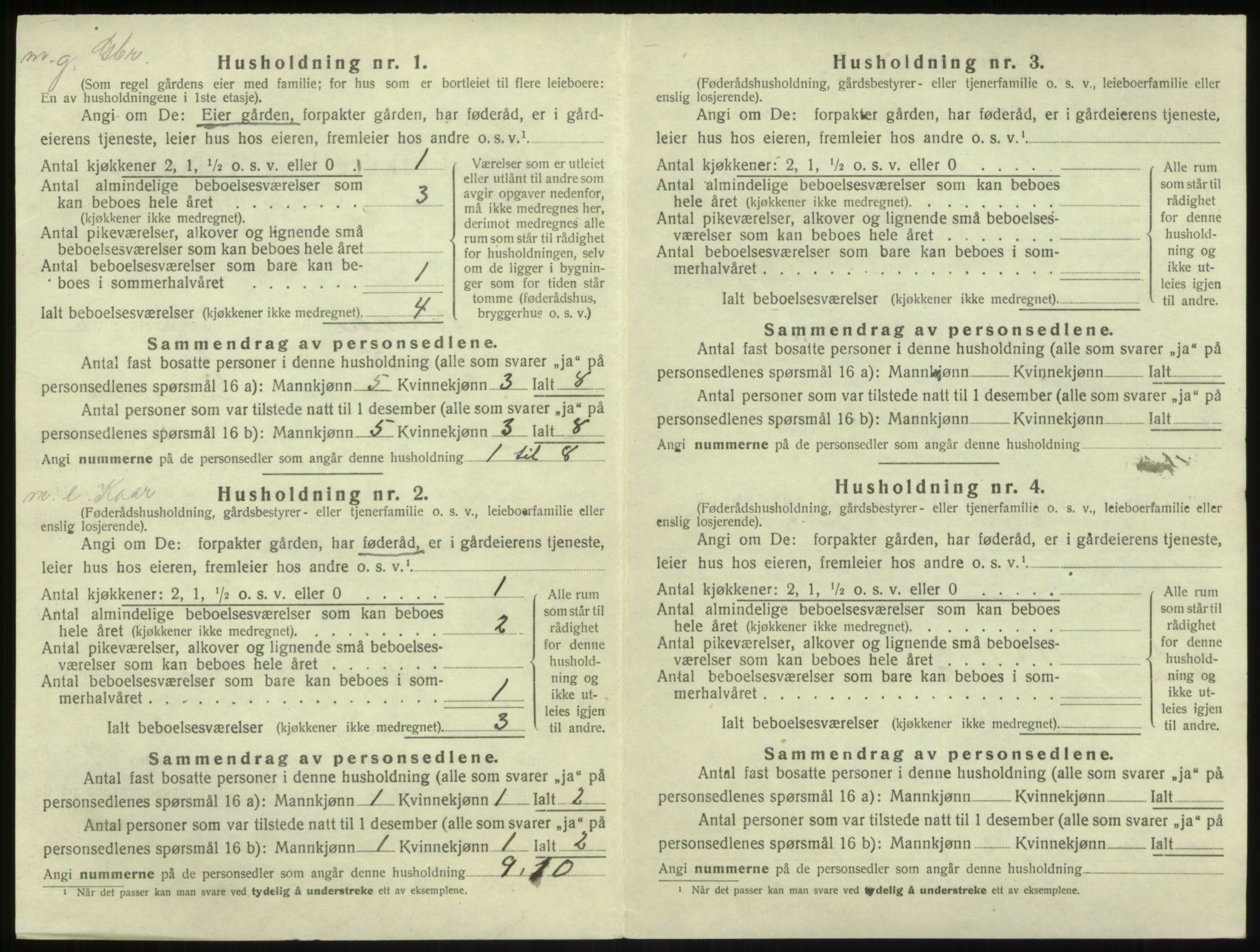 SAB, 1920 census for Brekke, 1920, p. 173