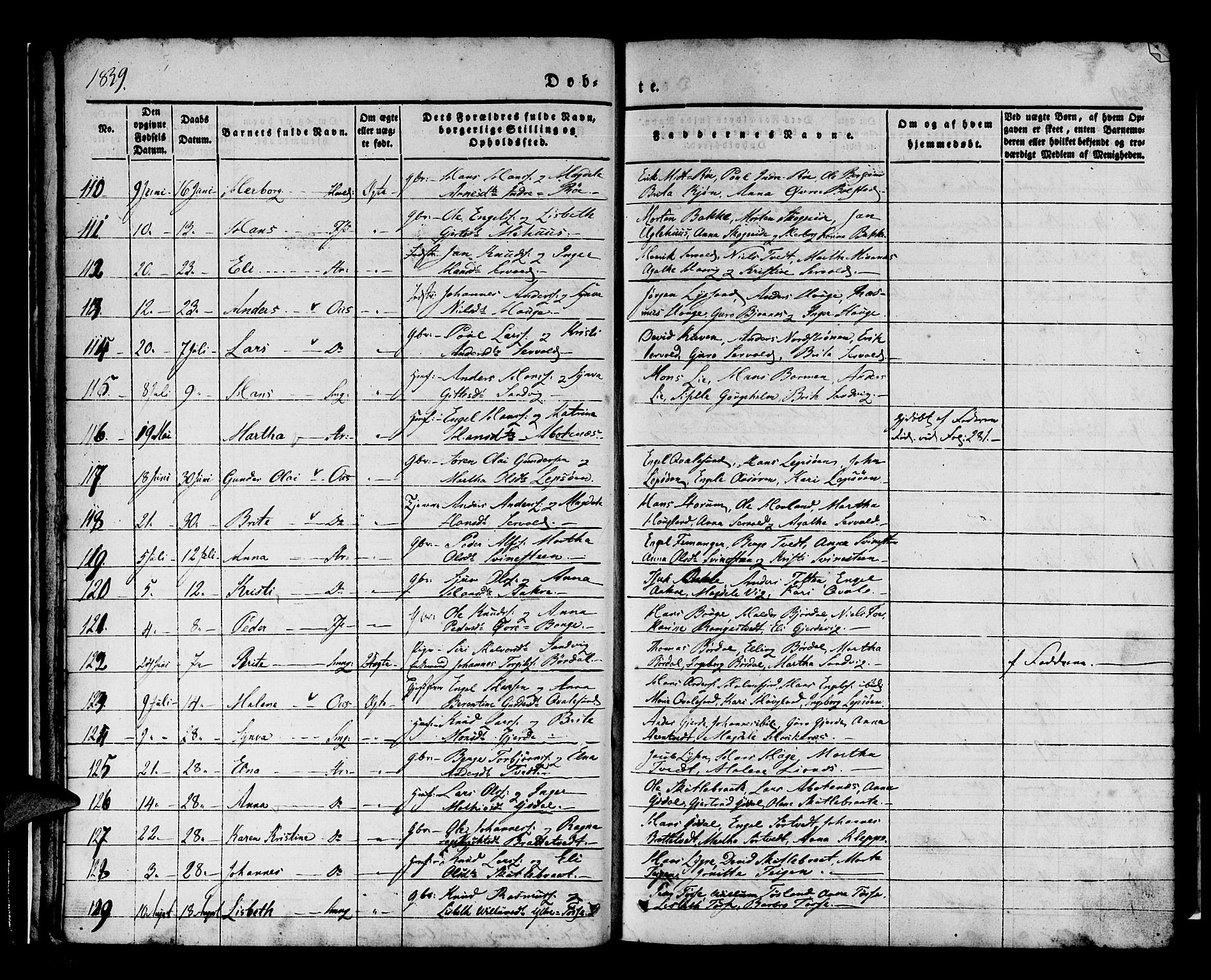 Os sokneprestembete, AV/SAB-A-99929: Parish register (official) no. A 15, 1839-1851, p. 9