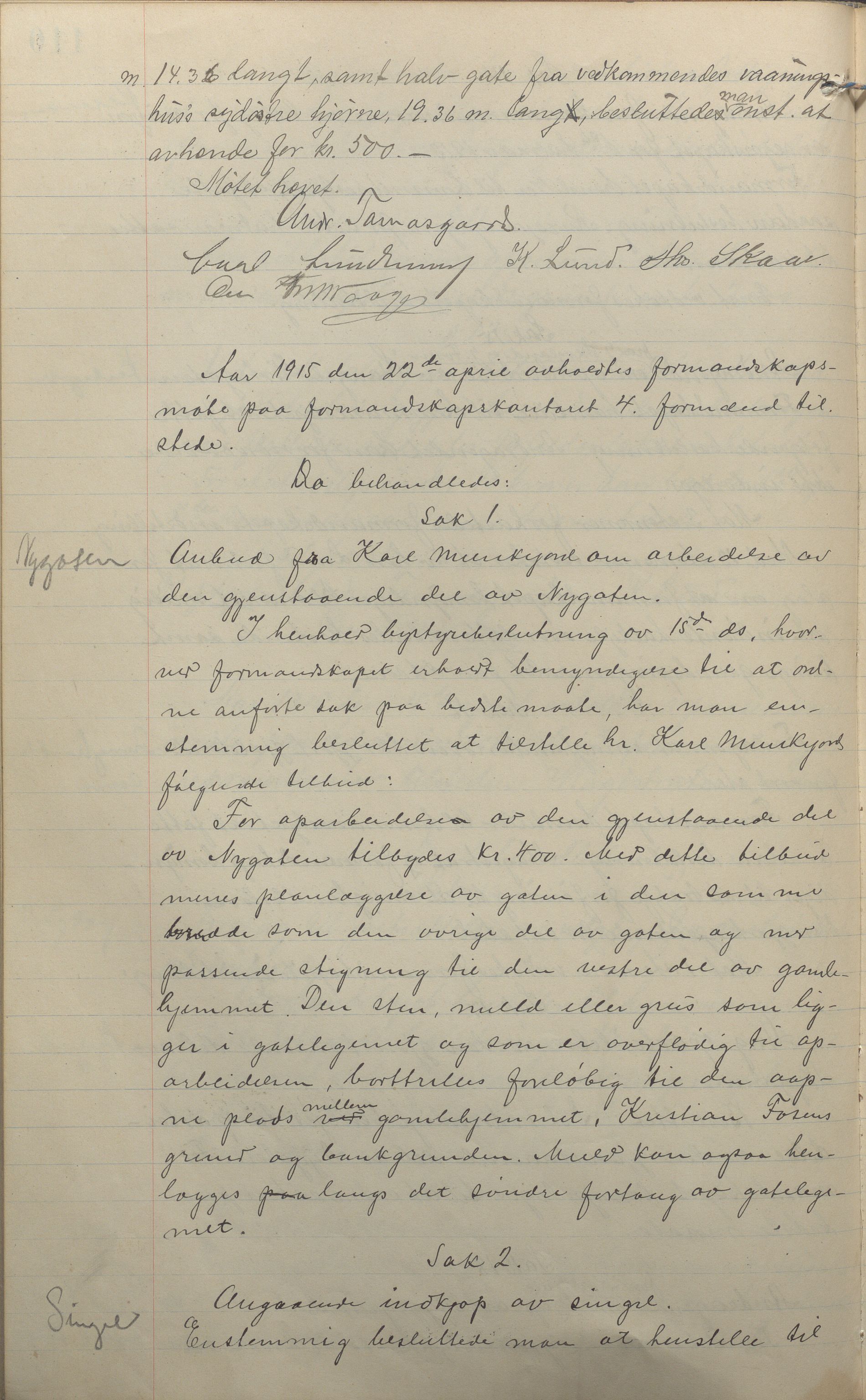 Kopervik Kommune - Formannskapet og Bystyret, IKAR/K-102468/A/Aa/L0004: Møtebok, 1912-1919, p. 110b