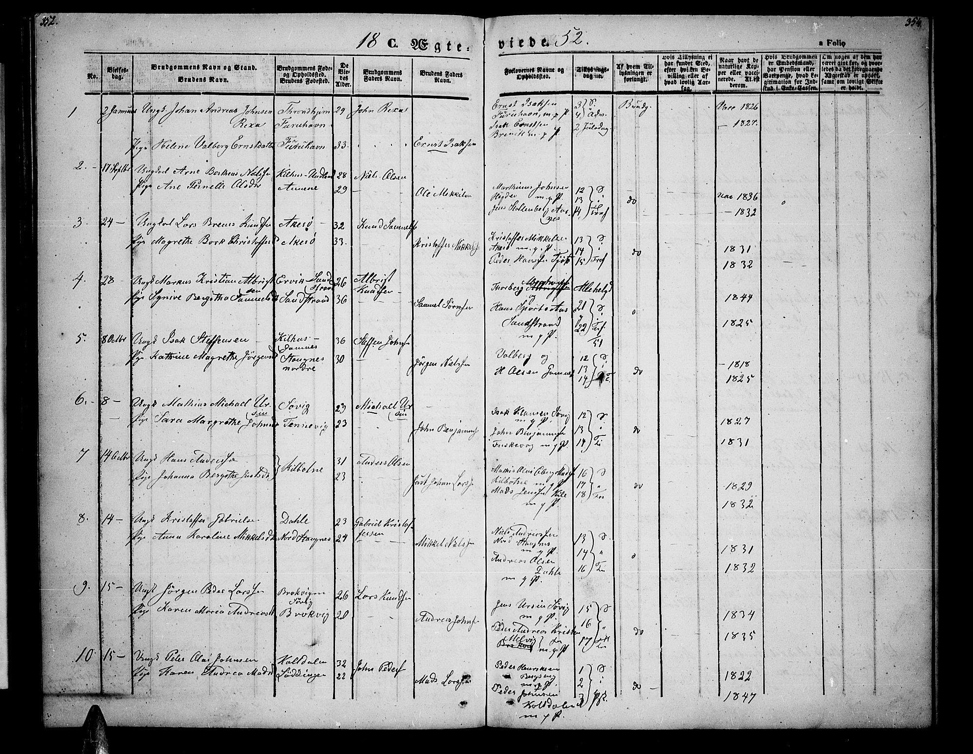 Trondenes sokneprestkontor, SATØ/S-1319/H/Hb/L0006klokker: Parish register (copy) no. 6, 1845-1855, p. 352-353