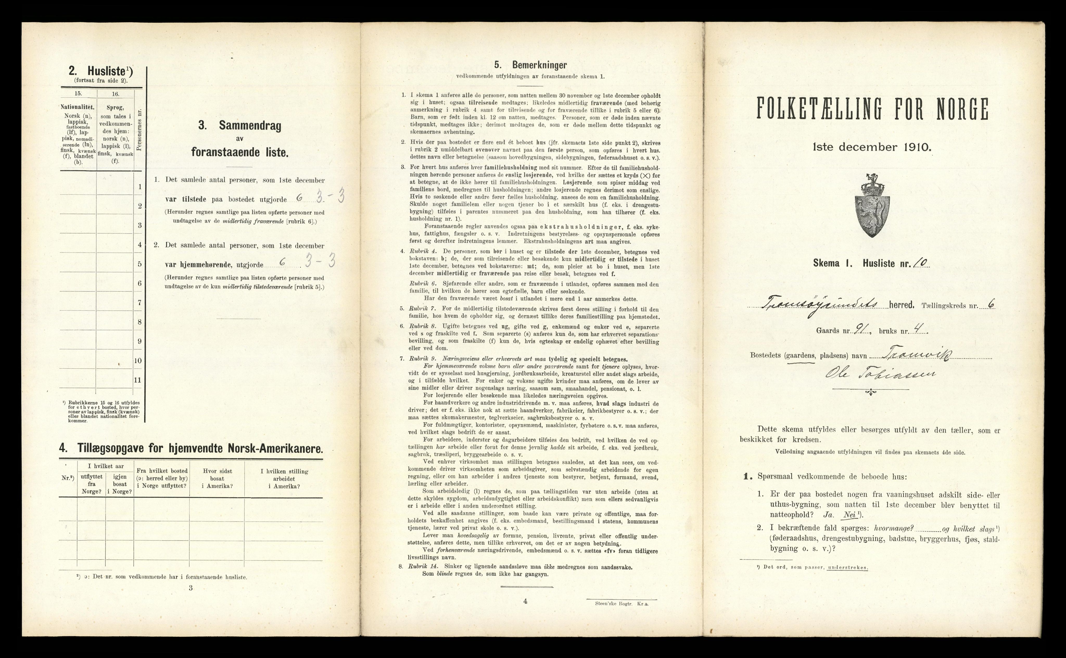 RA, 1910 census for Tromsøysund, 1910, p. 1203