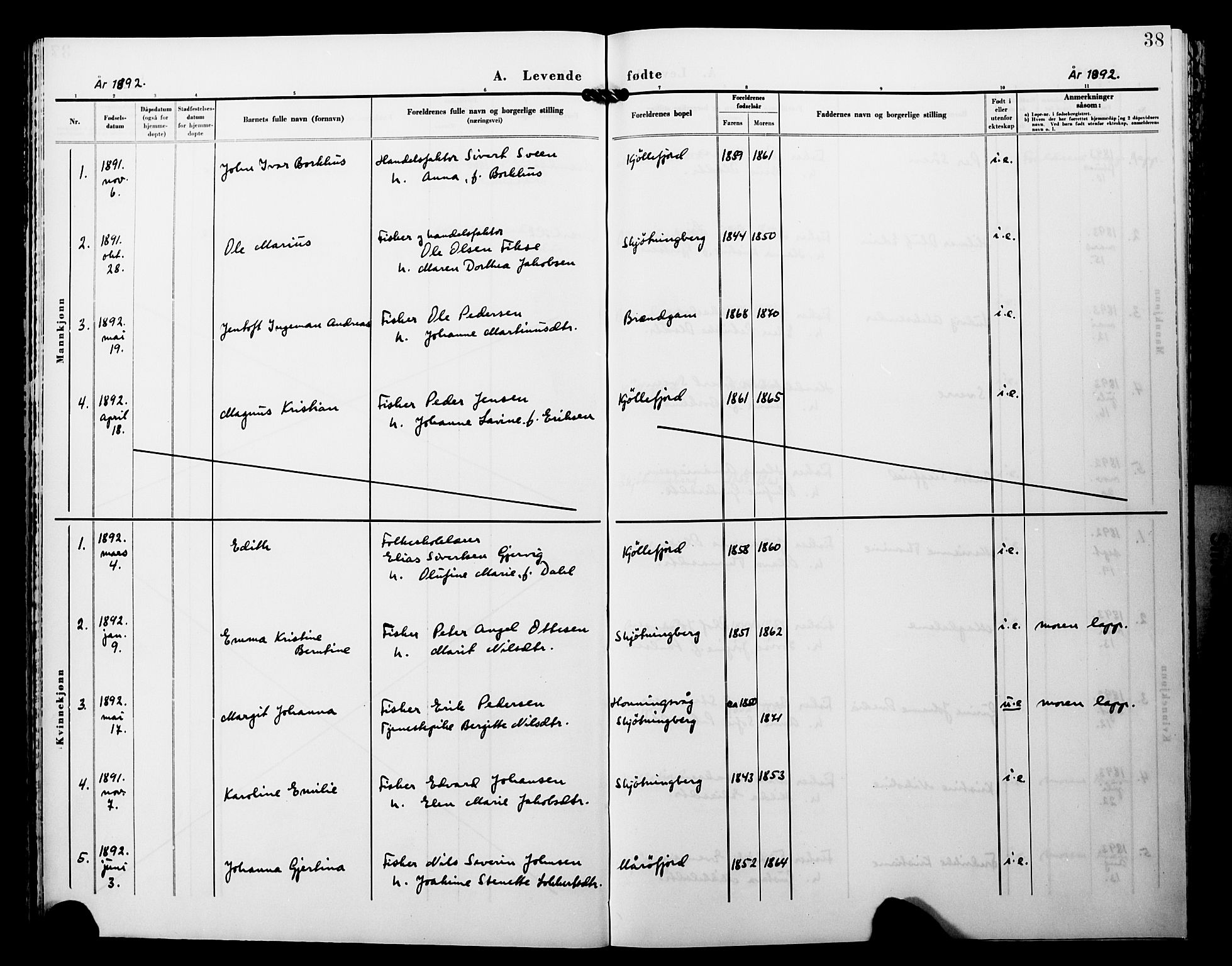 Lebesby sokneprestkontor, AV/SATØ-S-1353/H/Ha/L0005kirke: Parish register (official) no. 5, 1870-1902, p. 38