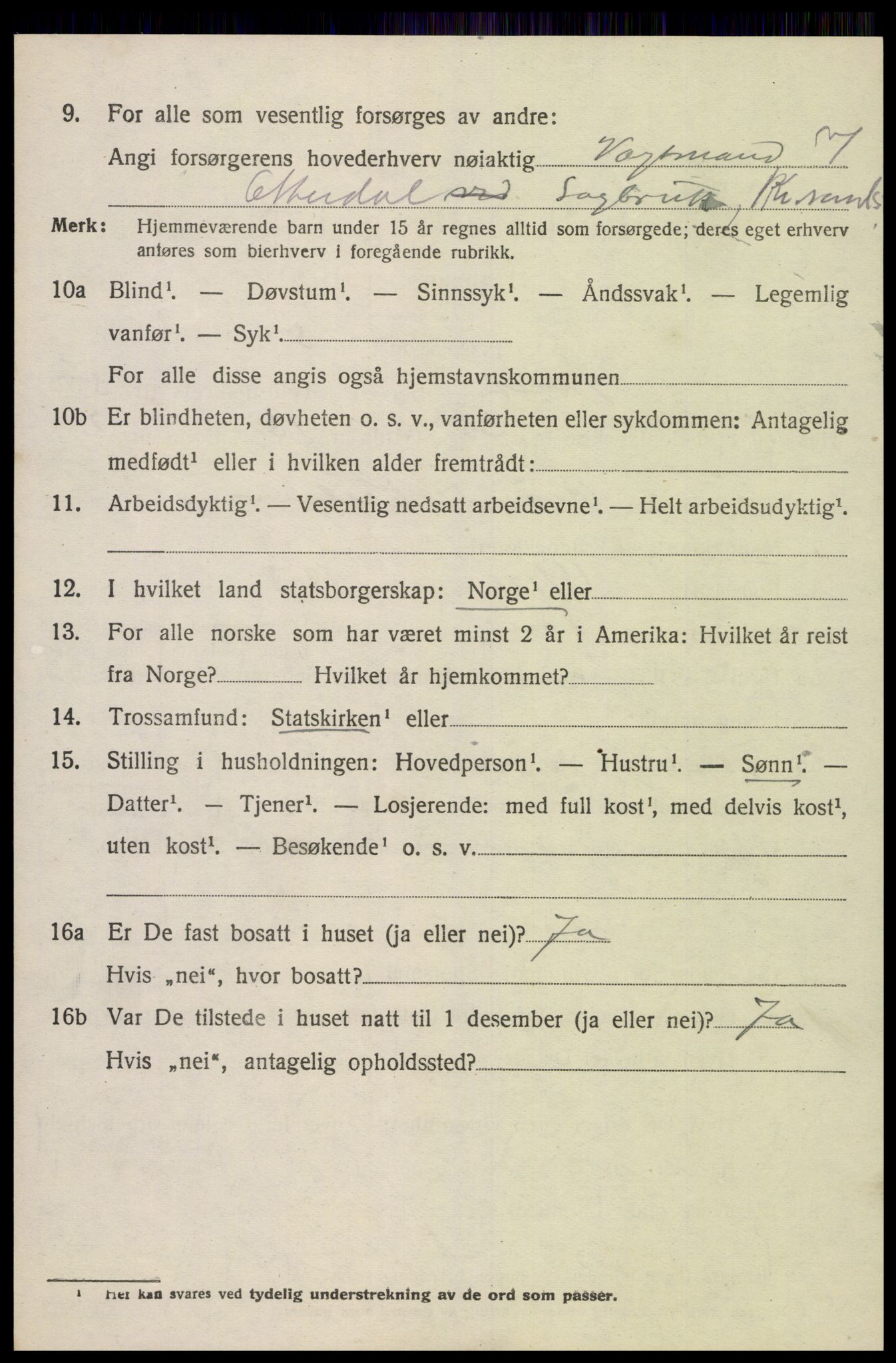 SAK, 1920 census for Tveit, 1920, p. 2757