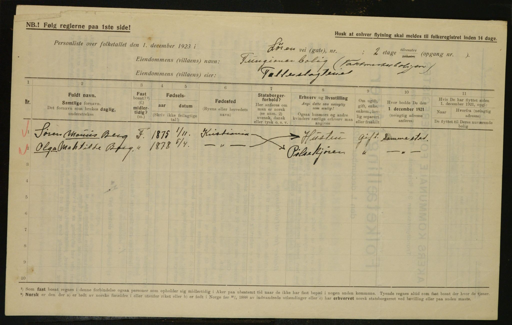 , Municipal Census 1923 for Aker, 1923, p. 28846