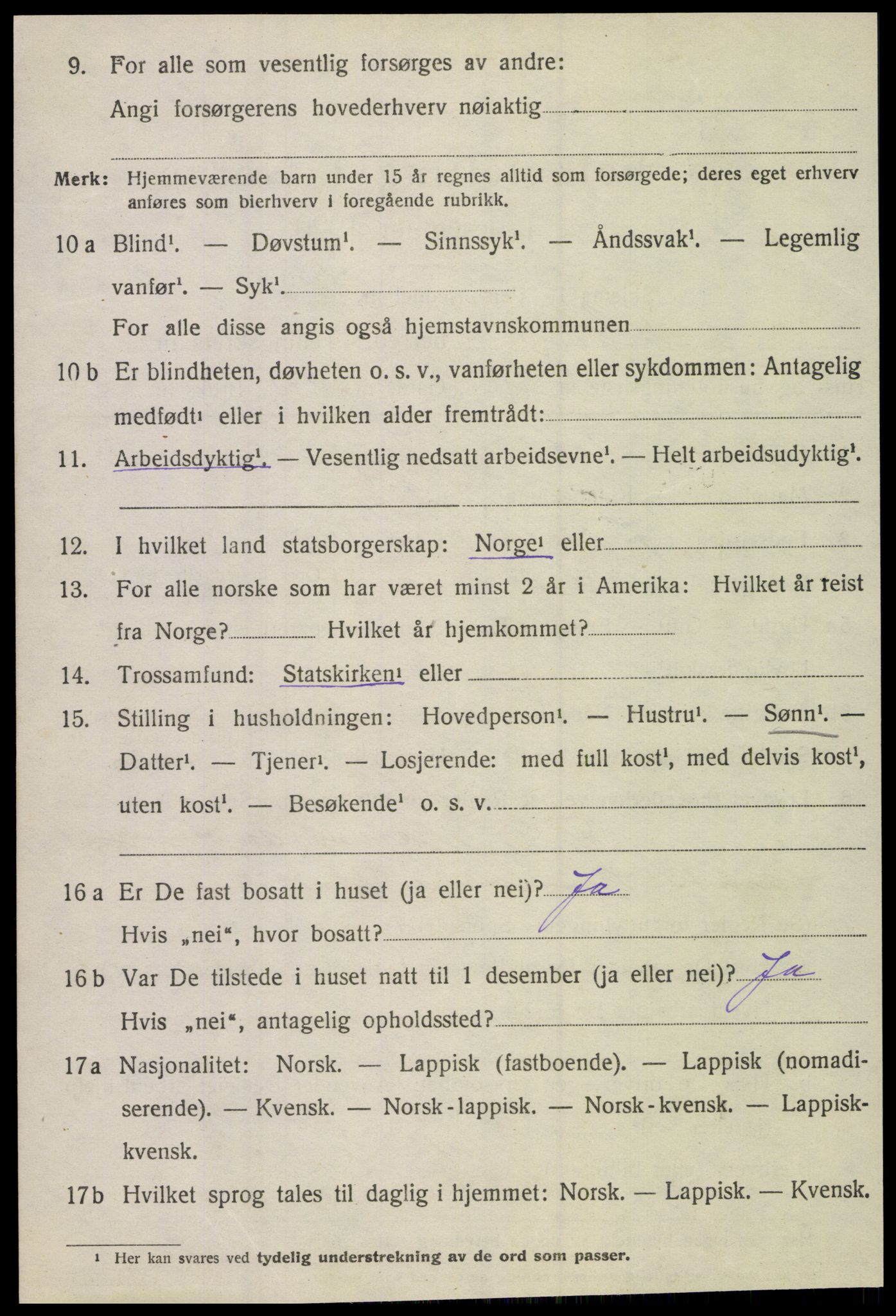 SAT, 1920 census for Lurøy, 1920, p. 5976