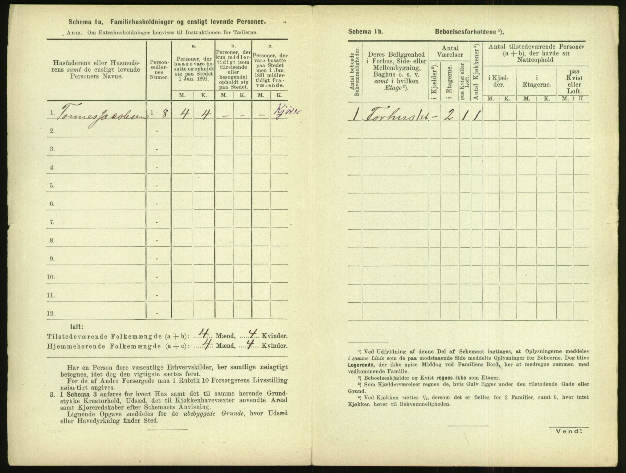 RA, 1891 census for 1102 Sandnes, 1891, p. 142