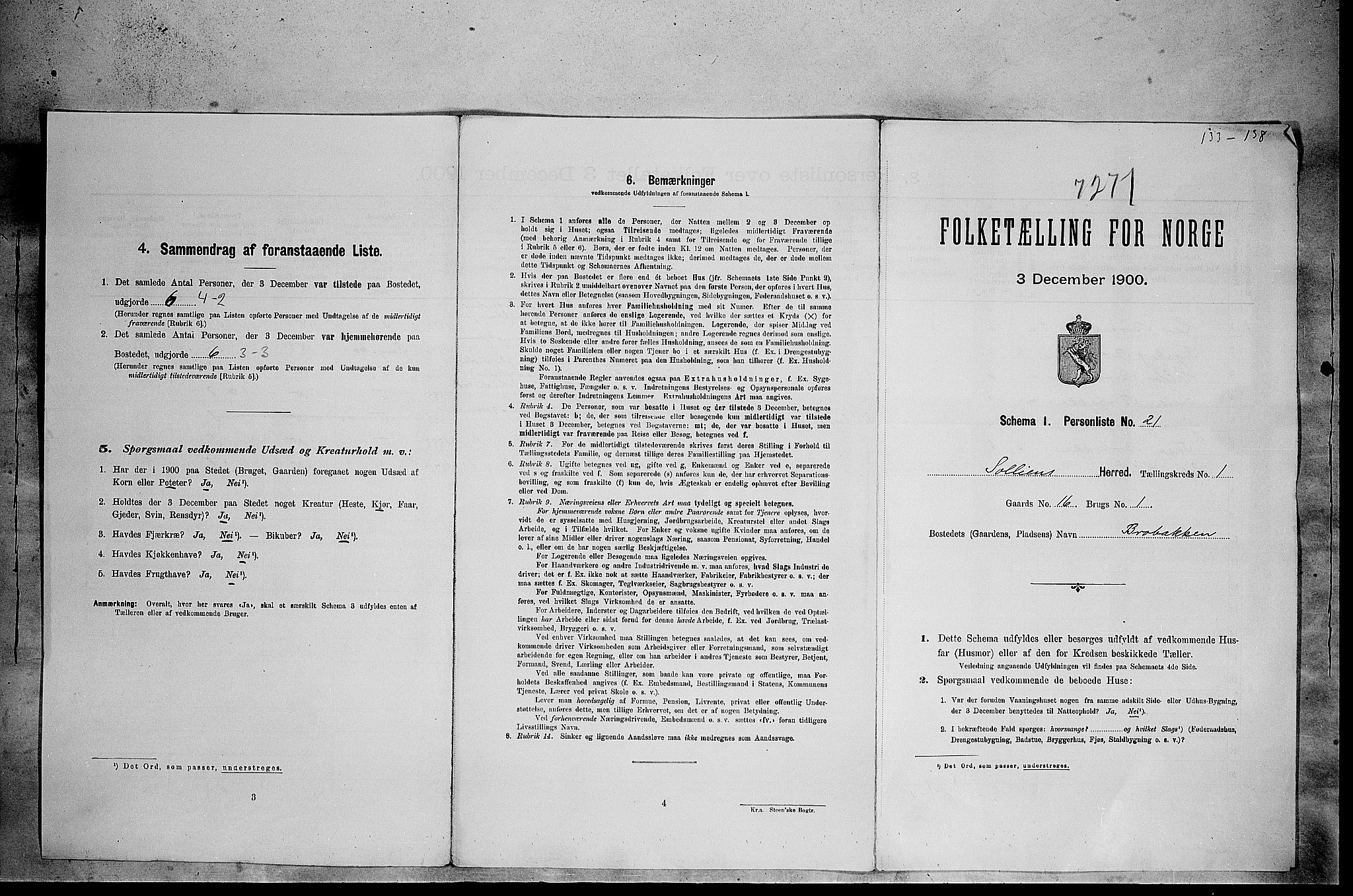 SAH, 1900 census for Sollia, 1900, p. 18