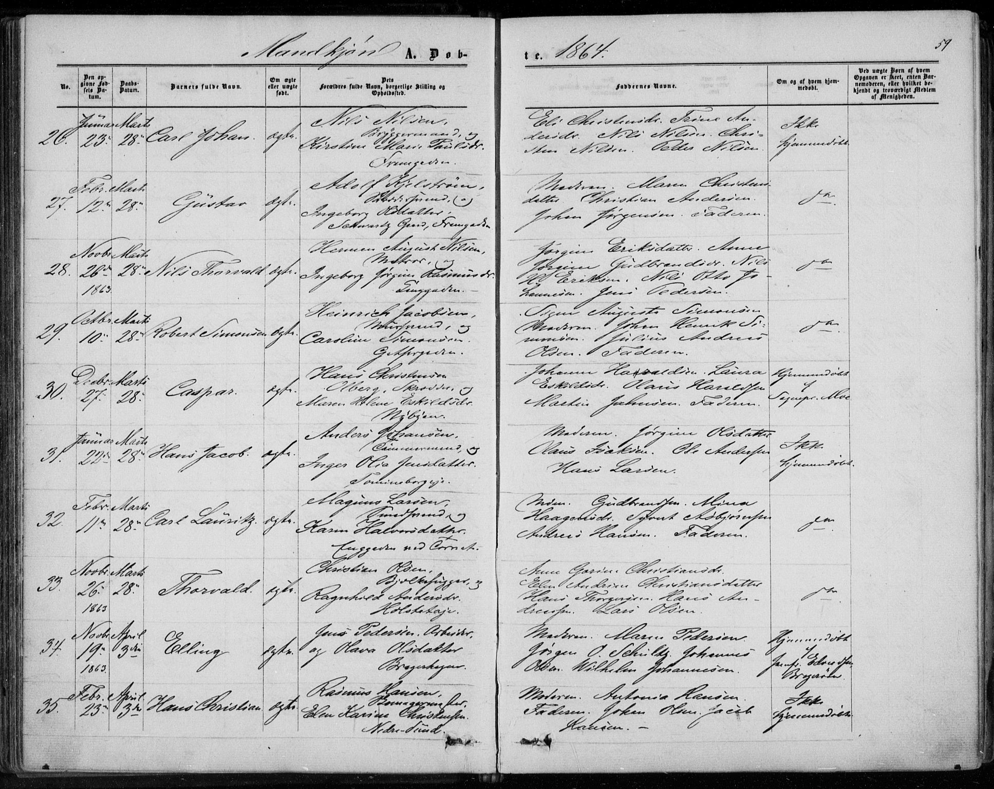 Bragernes kirkebøker, SAKO/A-6/F/Fb/L0003: Parish register (official) no. II 3, 1860-1868, p. 59