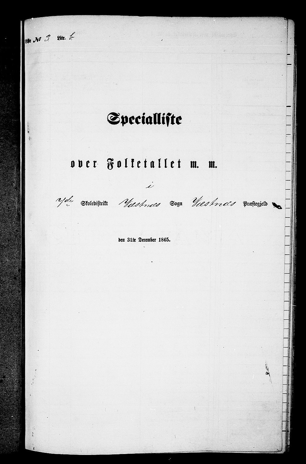 RA, 1865 census for Vestnes, 1865, p. 73