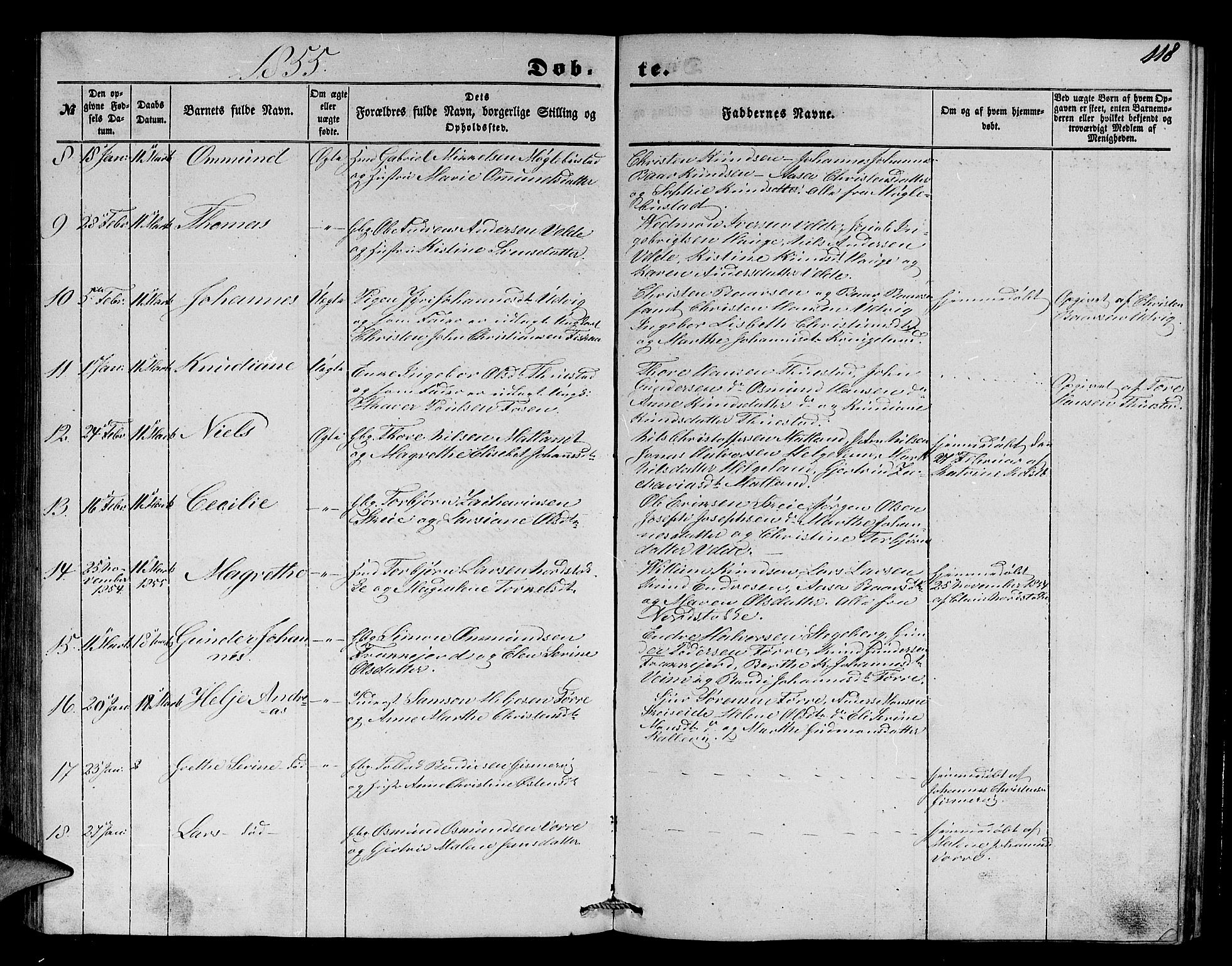 Avaldsnes sokneprestkontor, AV/SAST-A -101851/H/Ha/Hab/L0002: Parish register (copy) no. B 2, 1848-1856, p. 118