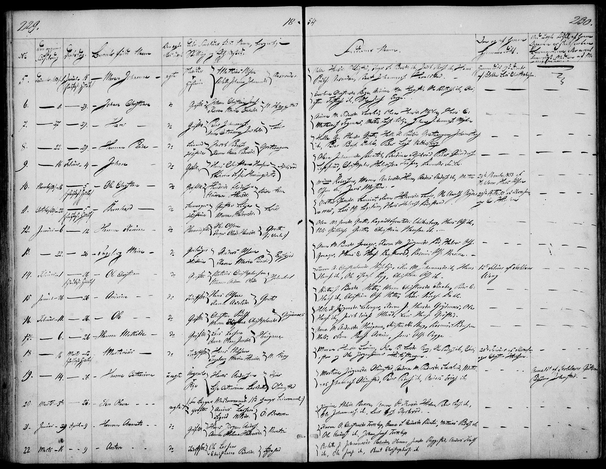 Våle kirkebøker, AV/SAKO-A-334/F/Fa/L0009a: Parish register (official) no. I 9A, 1839-1860, p. 229-230