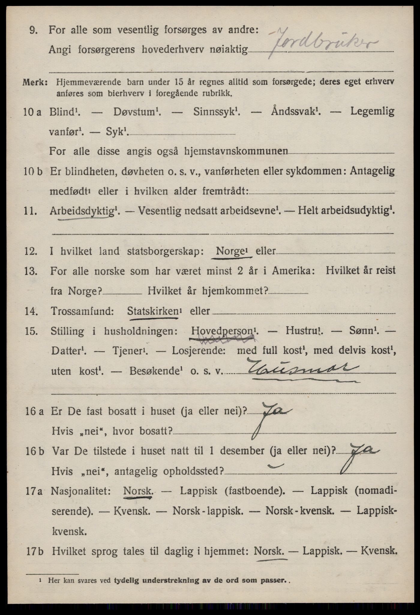 SAT, 1920 census for Meldal, 1920, p. 2022