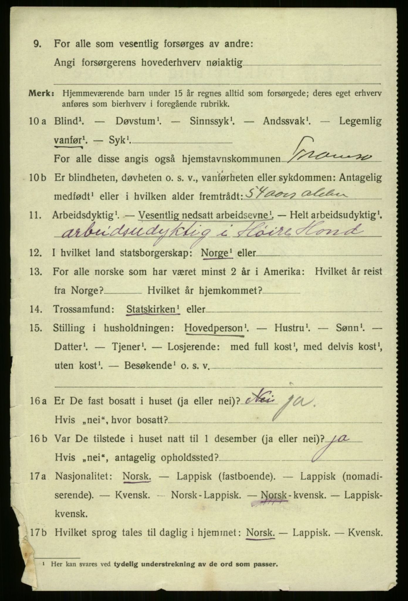 SATØ, 1920 census for Tromsø, 1920, p. 8728