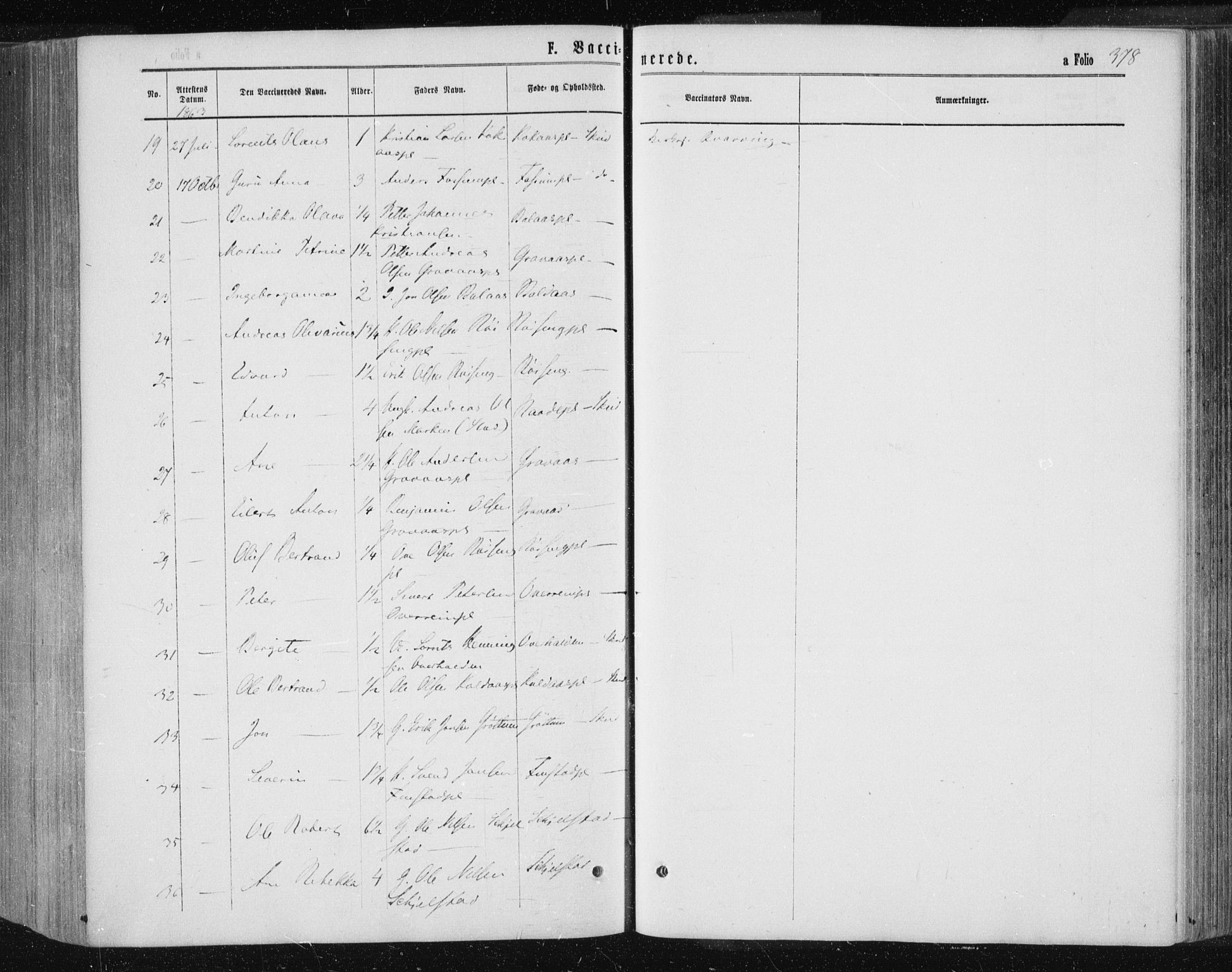 Ministerialprotokoller, klokkerbøker og fødselsregistre - Nord-Trøndelag, SAT/A-1458/735/L0345: Parish register (official) no. 735A08 /1, 1863-1872, p. 378