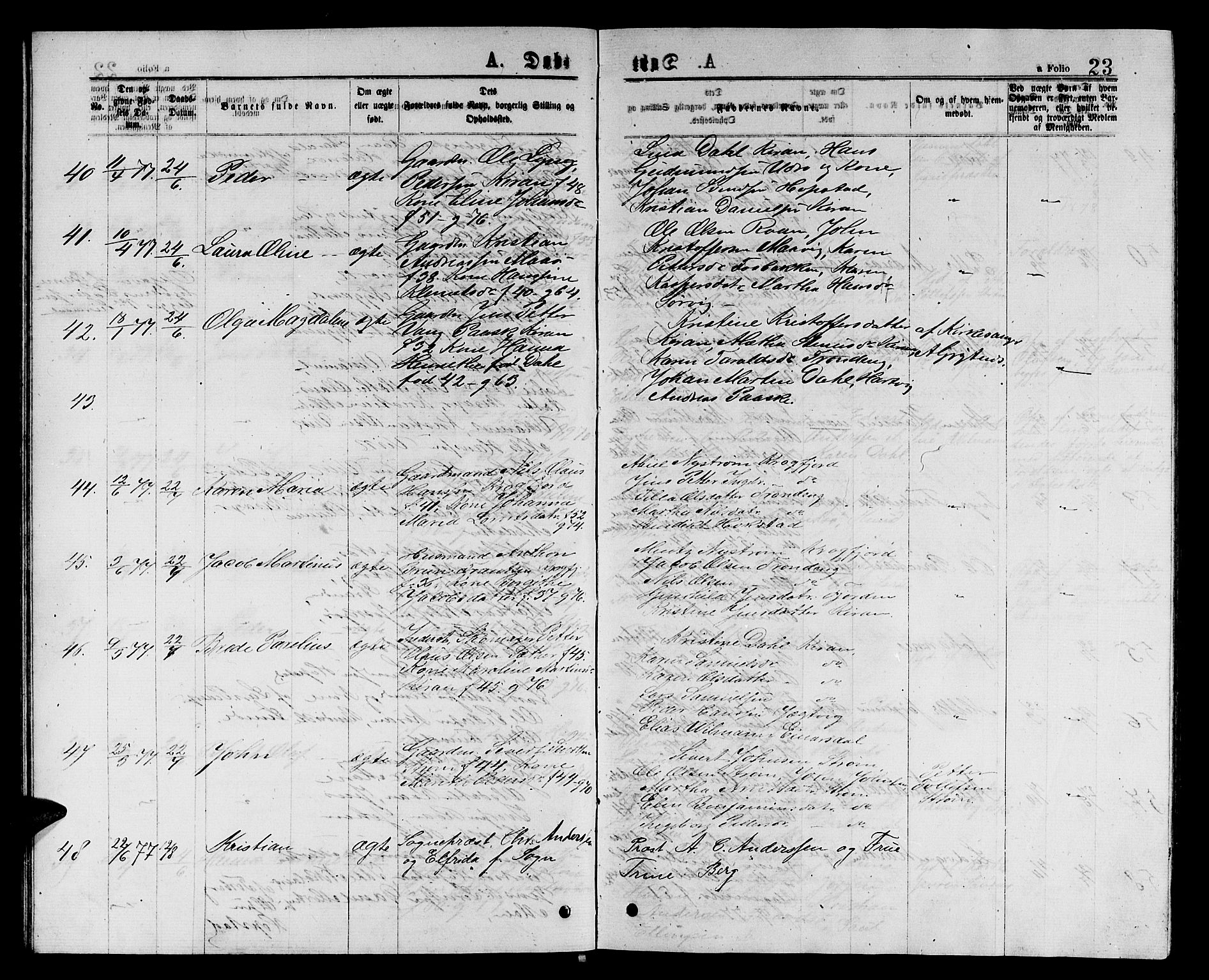 Ministerialprotokoller, klokkerbøker og fødselsregistre - Sør-Trøndelag, AV/SAT-A-1456/657/L0715: Parish register (copy) no. 657C02, 1873-1888, p. 23