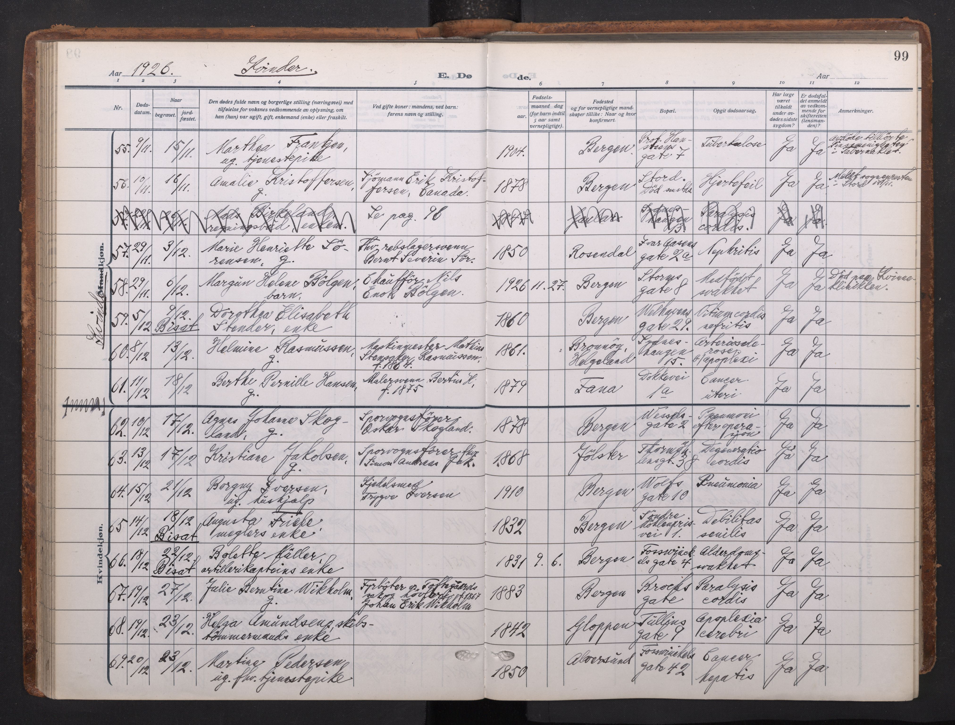 Johanneskirken sokneprestembete, AV/SAB-A-76001/H/Haa/L0020: Parish register (official) no. E 2, 1916-1951, p. 99