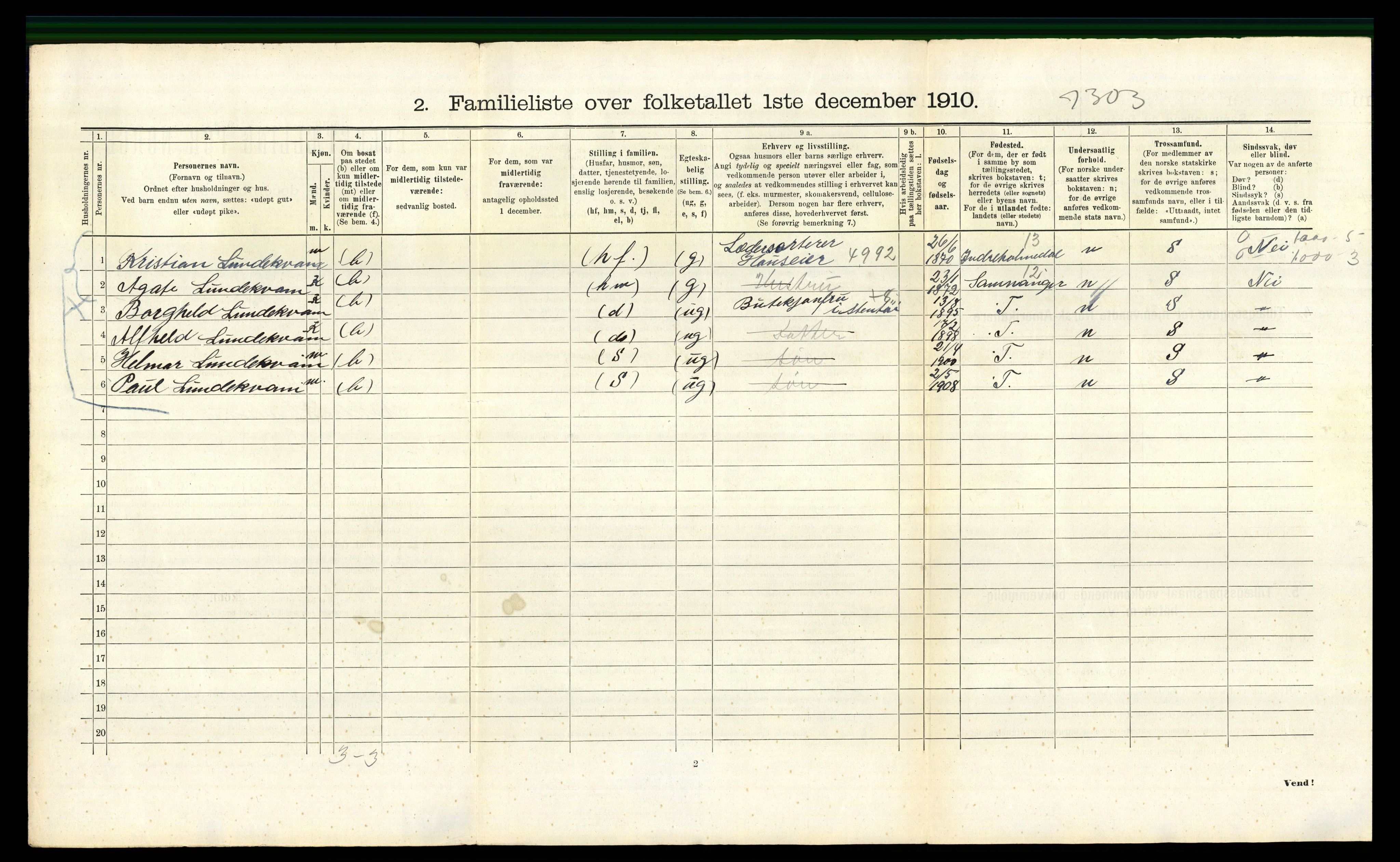 RA, 1910 census for Bergen, 1910, p. 35760