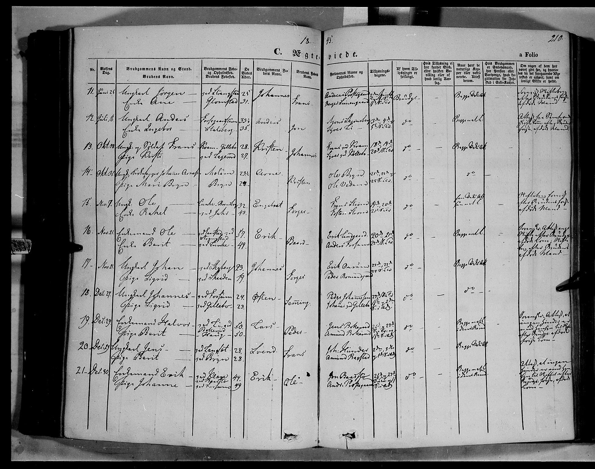 Øyer prestekontor, SAH/PREST-084/H/Ha/Haa/L0005: Parish register (official) no. 5, 1842-1857, p. 210