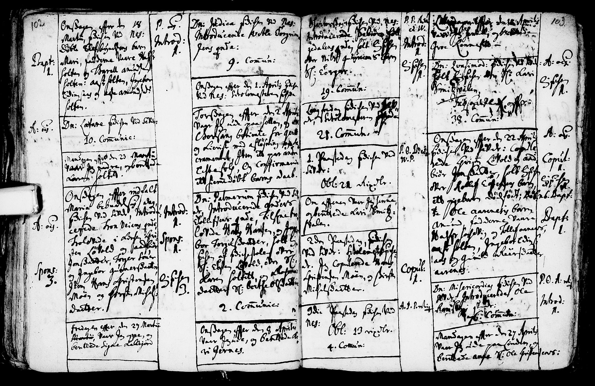 Sauherad kirkebøker, AV/SAKO-A-298/F/Fa/L0002: Parish register (official) no. I 2, 1681-1720, p. 102-103