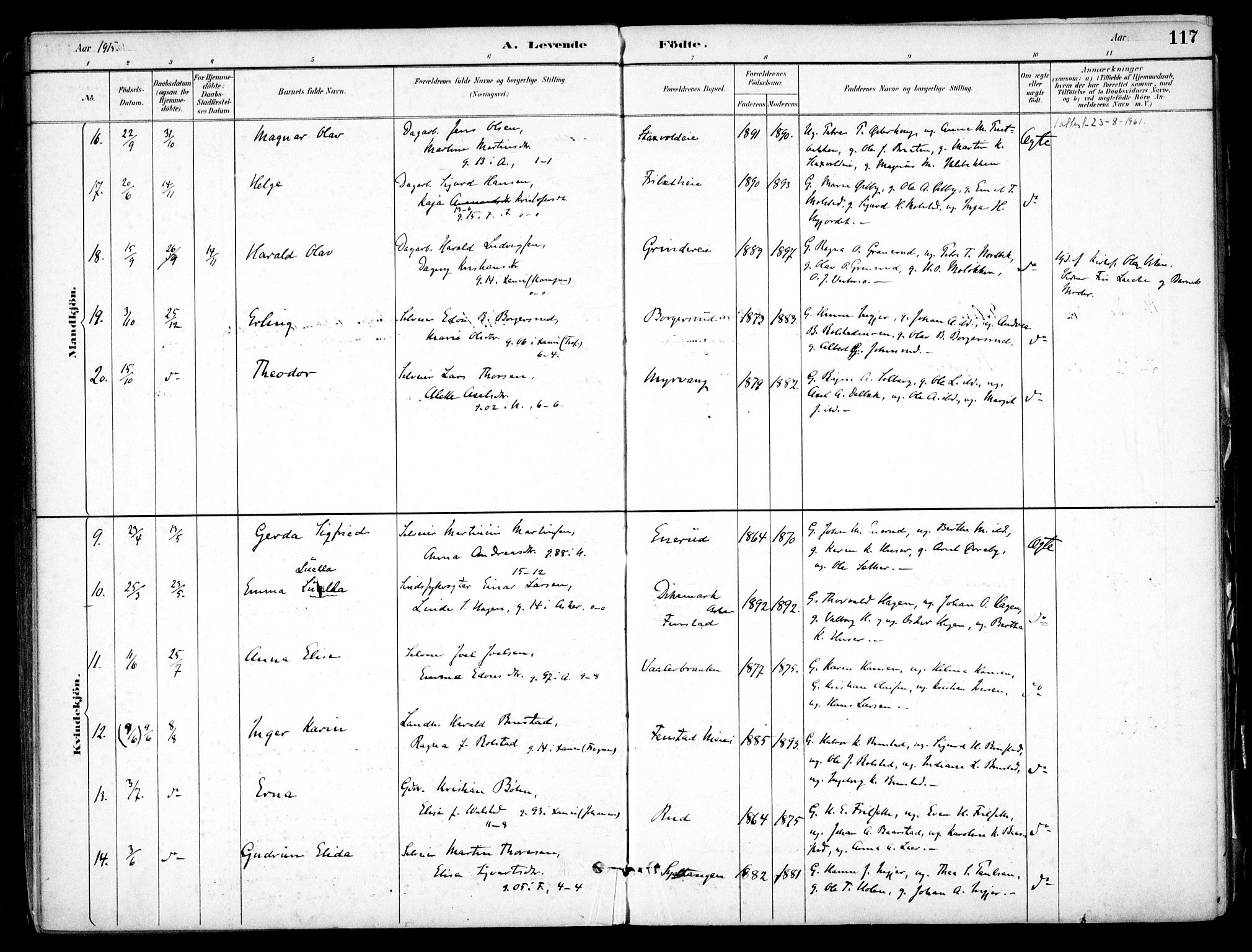 Nes prestekontor Kirkebøker, AV/SAO-A-10410/F/Fb/L0002: Parish register (official) no. II 2, 1883-1918, p. 117