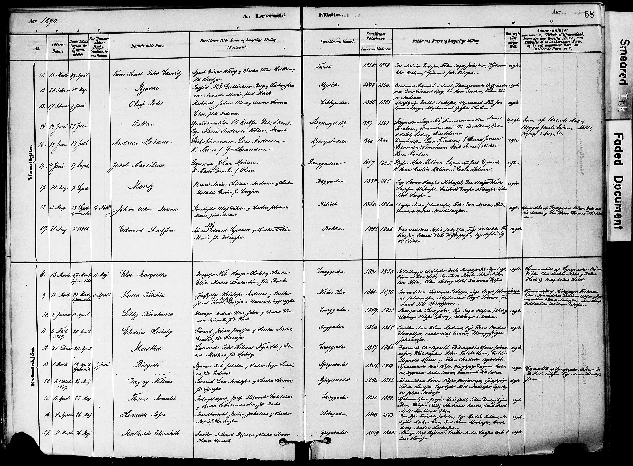 Holmestrand kirkebøker, AV/SAKO-A-346/F/Fa/L0004: Parish register (official) no. 4, 1880-1901, p. 58