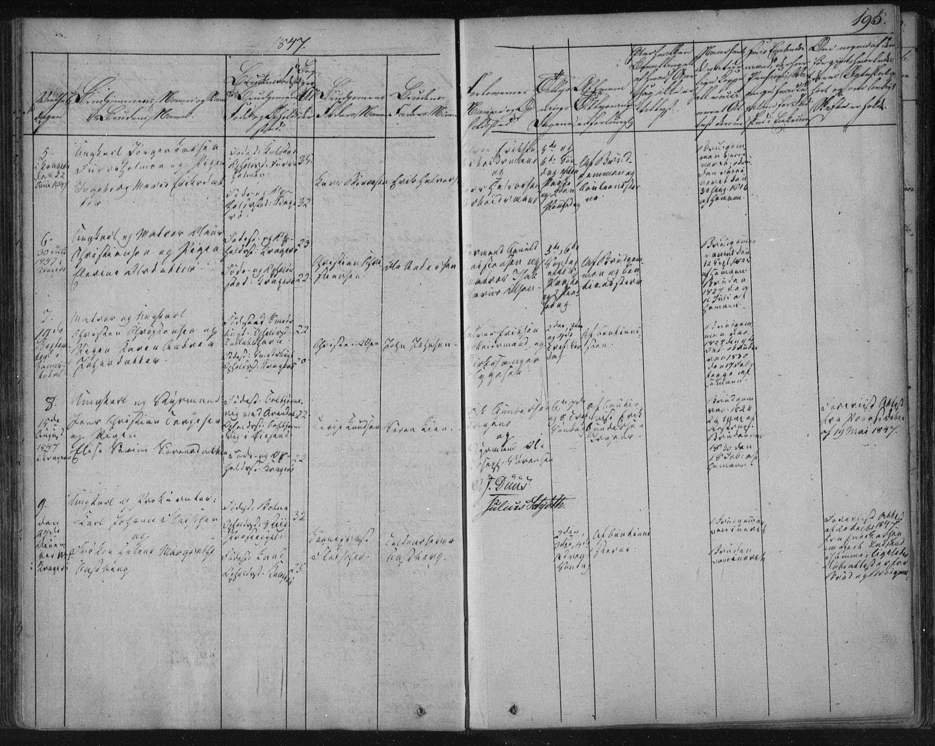 Kragerø kirkebøker, SAKO/A-278/F/Fa/L0005: Parish register (official) no. 5, 1832-1847, p. 195