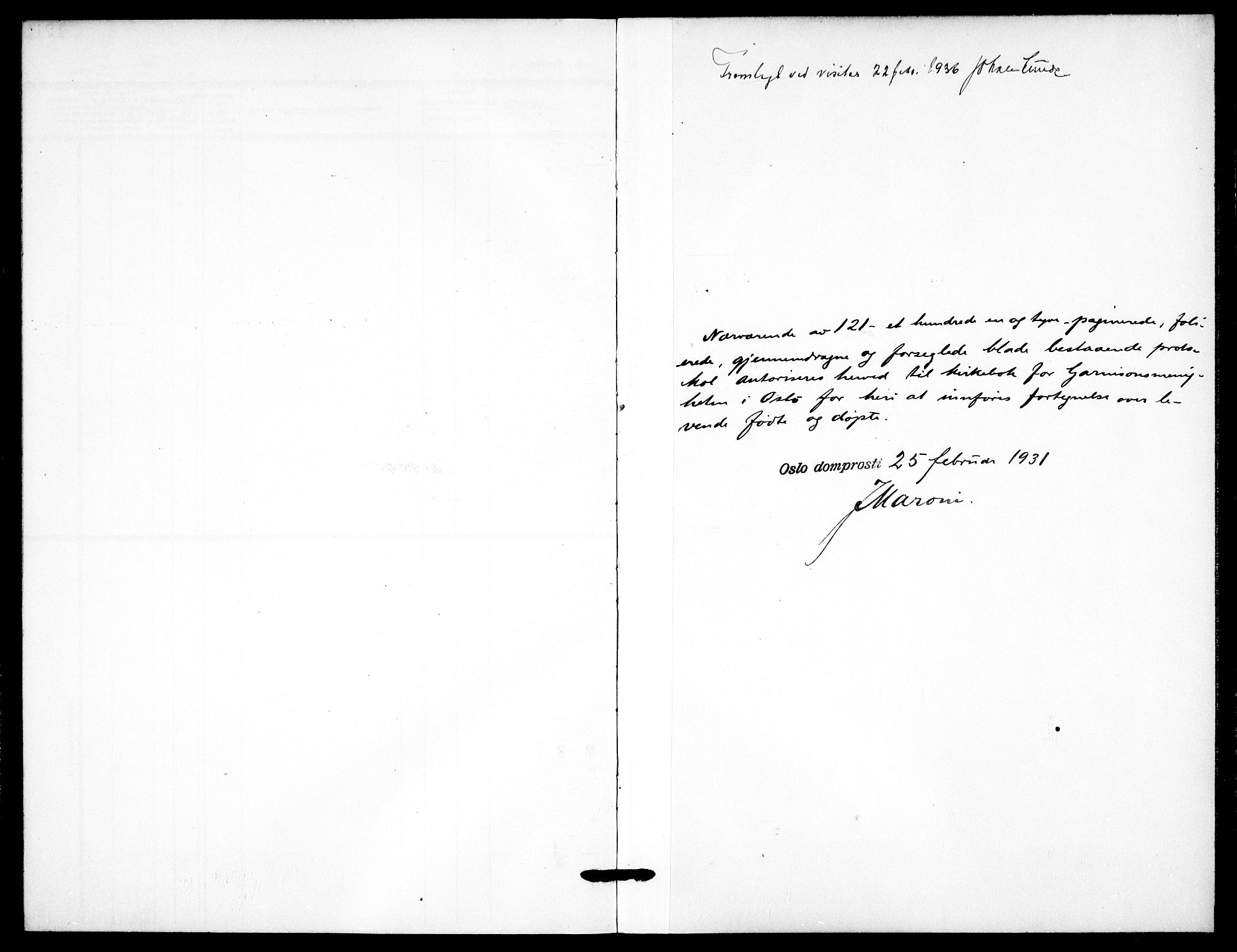 Garnisonsmenigheten Kirkebøker, AV/SAO-A-10846/F/Fa/L0018: Parish register (official) no. 18, 1931-1938