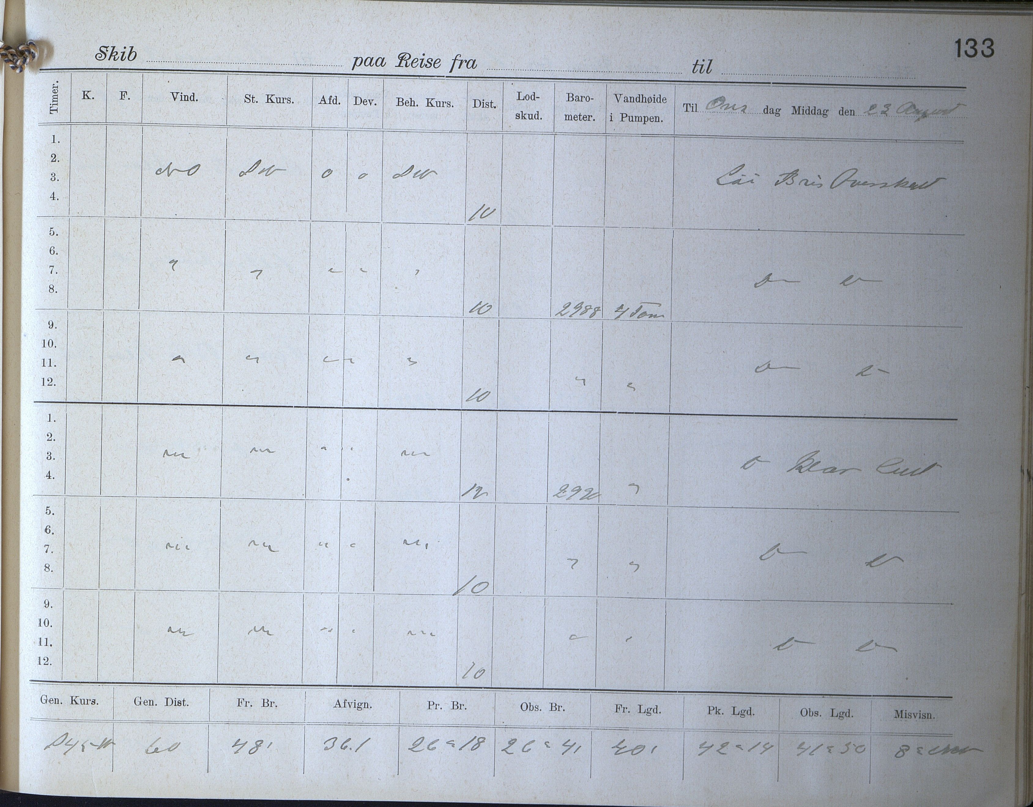 Fartøysarkivet, AAKS/PA-1934/F/L0272: Pehr Ugland (bark), 1891-1929, p. 133