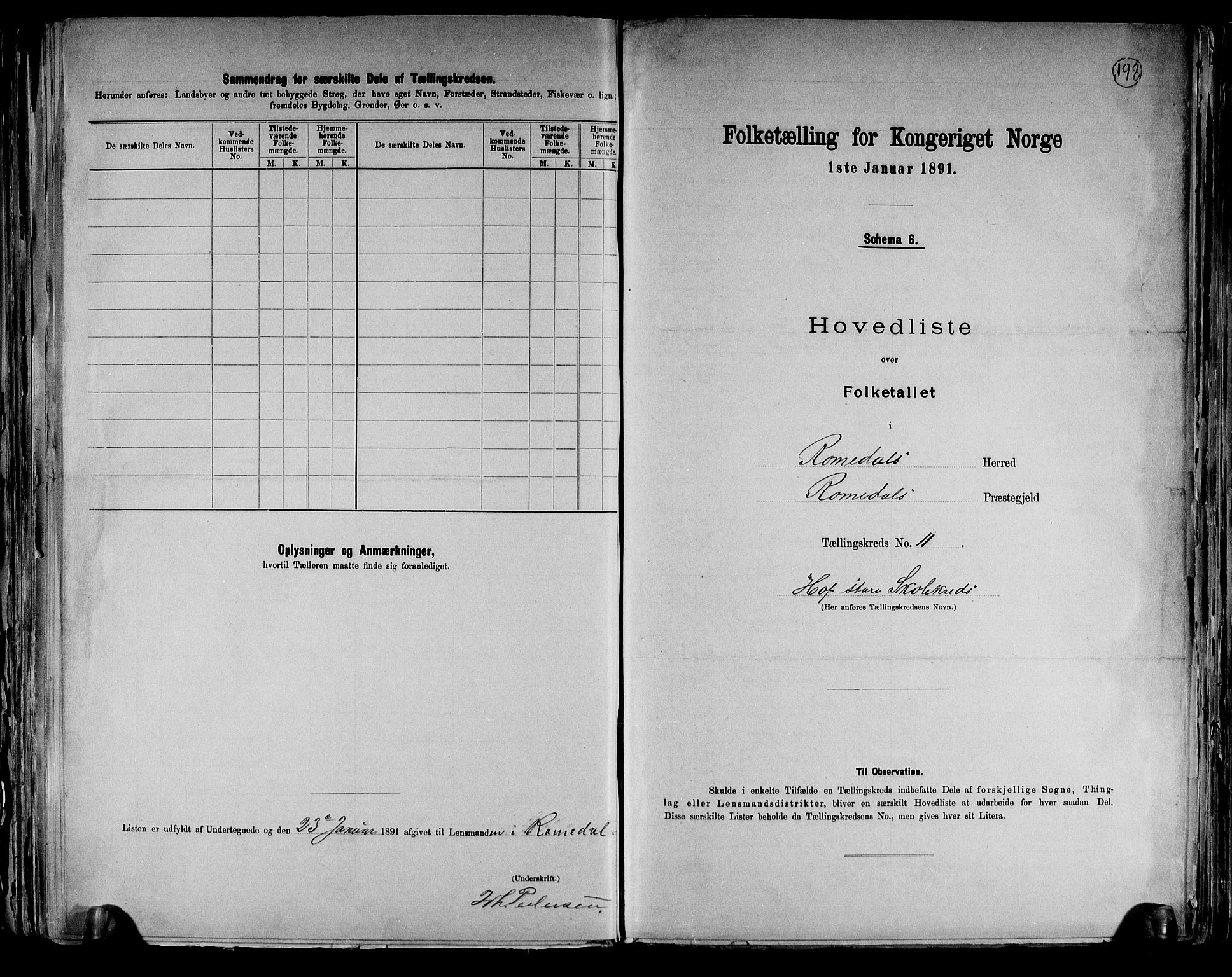 RA, 1891 census for 0416 Romedal, 1891, p. 27