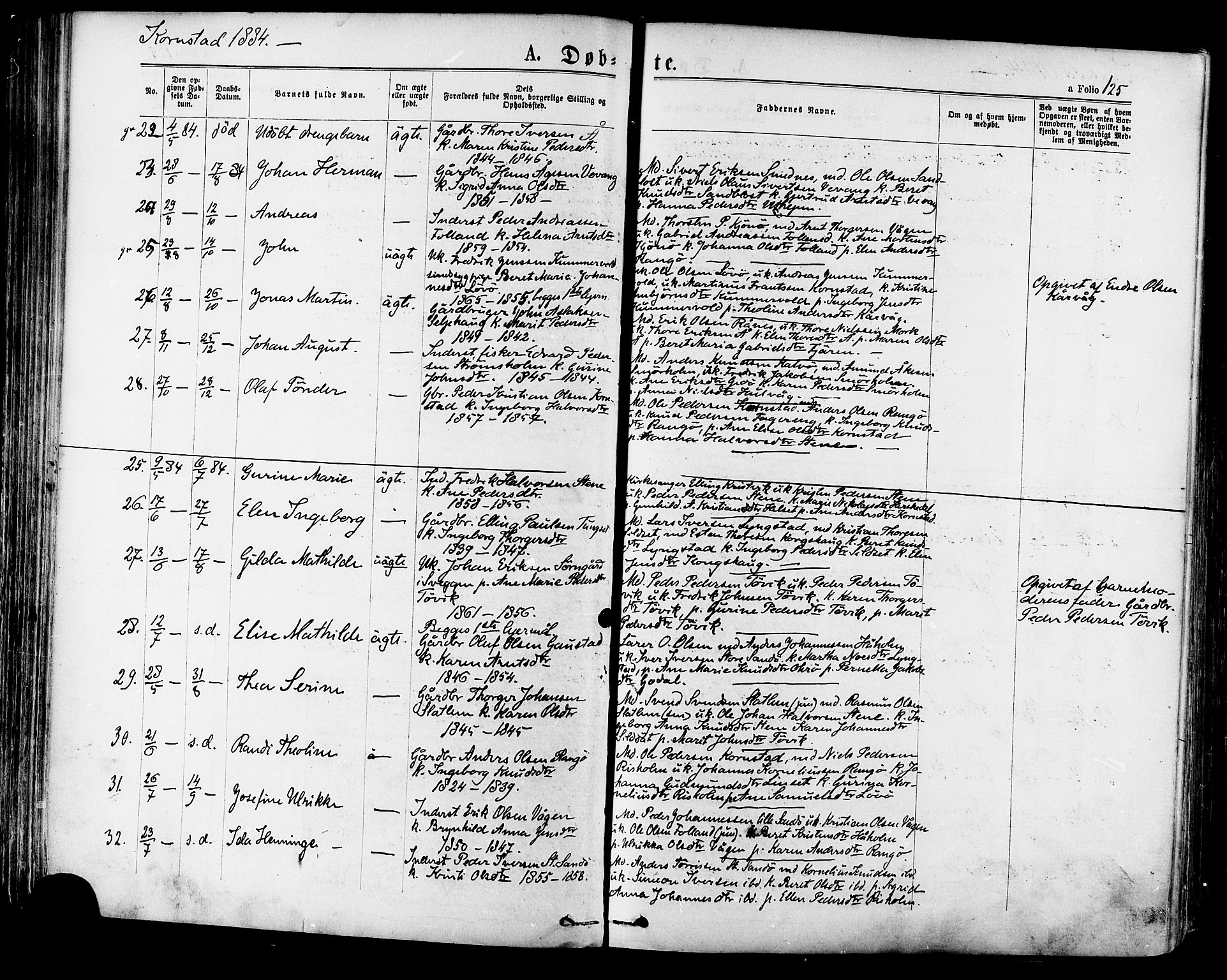 Ministerialprotokoller, klokkerbøker og fødselsregistre - Møre og Romsdal, SAT/A-1454/568/L0806: Parish register (official) no. 568A12 /2, 1878-1884, p. 125