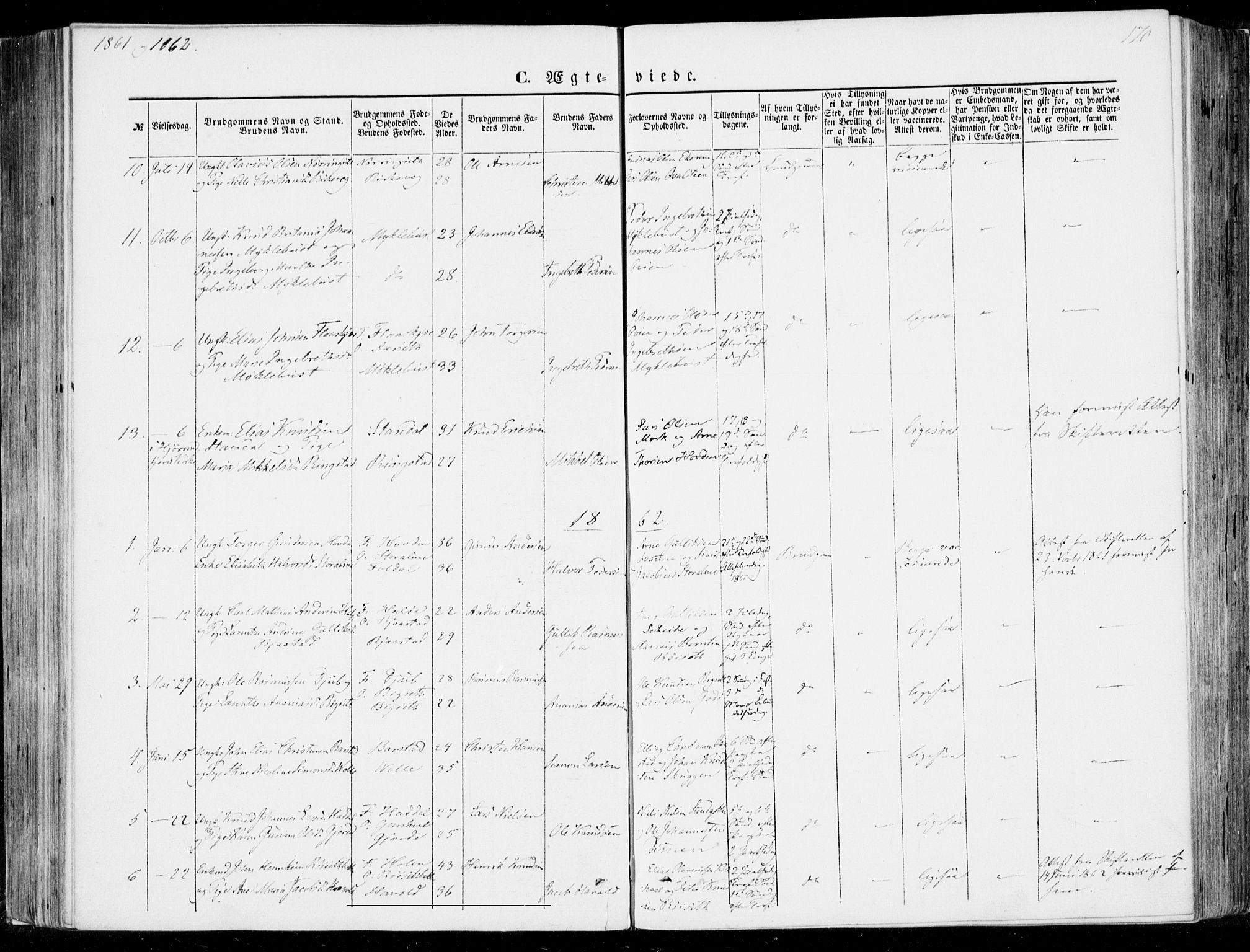 Ministerialprotokoller, klokkerbøker og fødselsregistre - Møre og Romsdal, SAT/A-1454/510/L0121: Parish register (official) no. 510A01, 1848-1877, p. 170