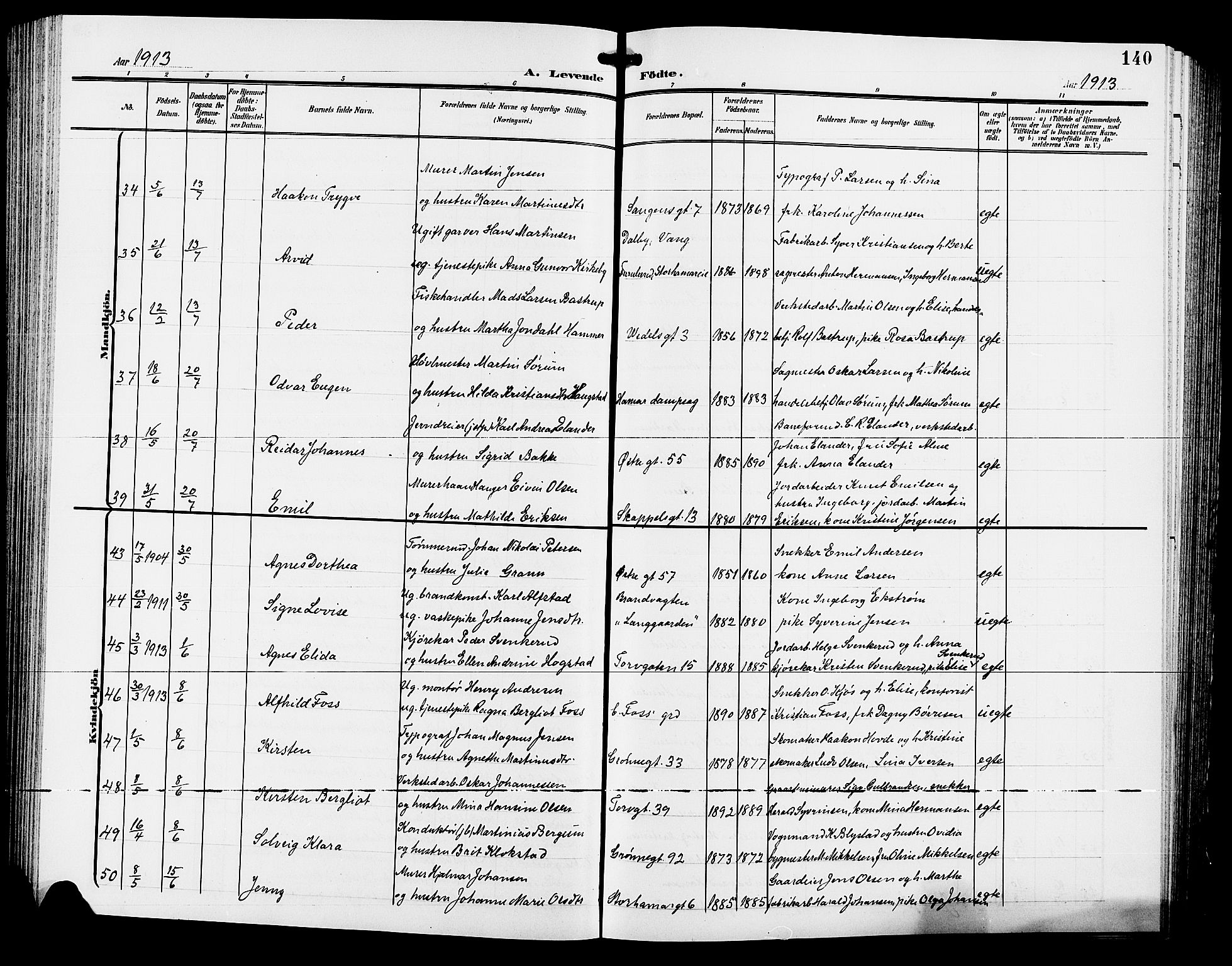 Hamar prestekontor, AV/SAH-DOMPH-002/H/Ha/Hab/L0001: Parish register (copy) no. 1, 1899-1914, p. 140