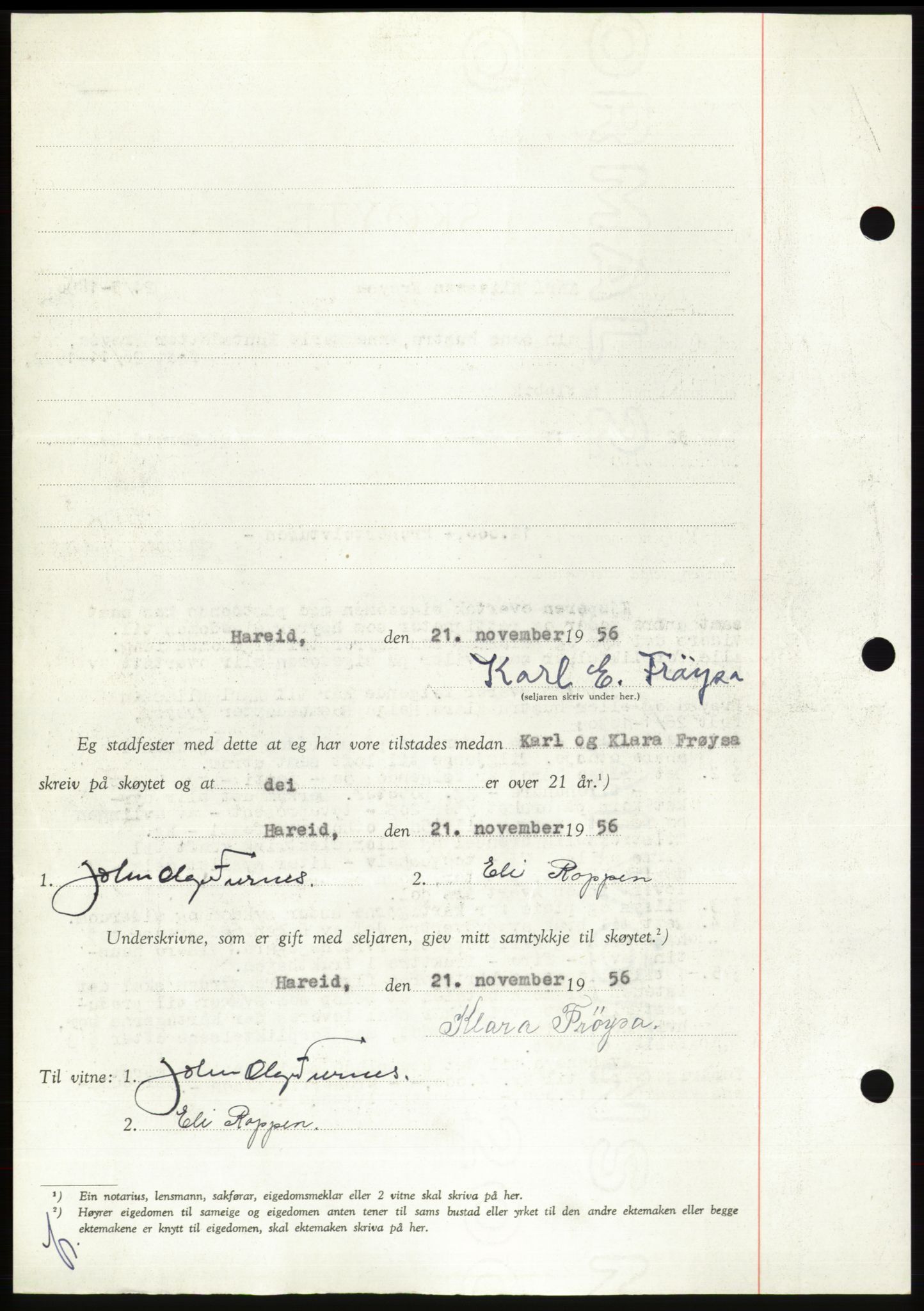 Søre Sunnmøre sorenskriveri, AV/SAT-A-4122/1/2/2C/L0105: Mortgage book no. 31A, 1956-1957, Diary no: : 2610/1956